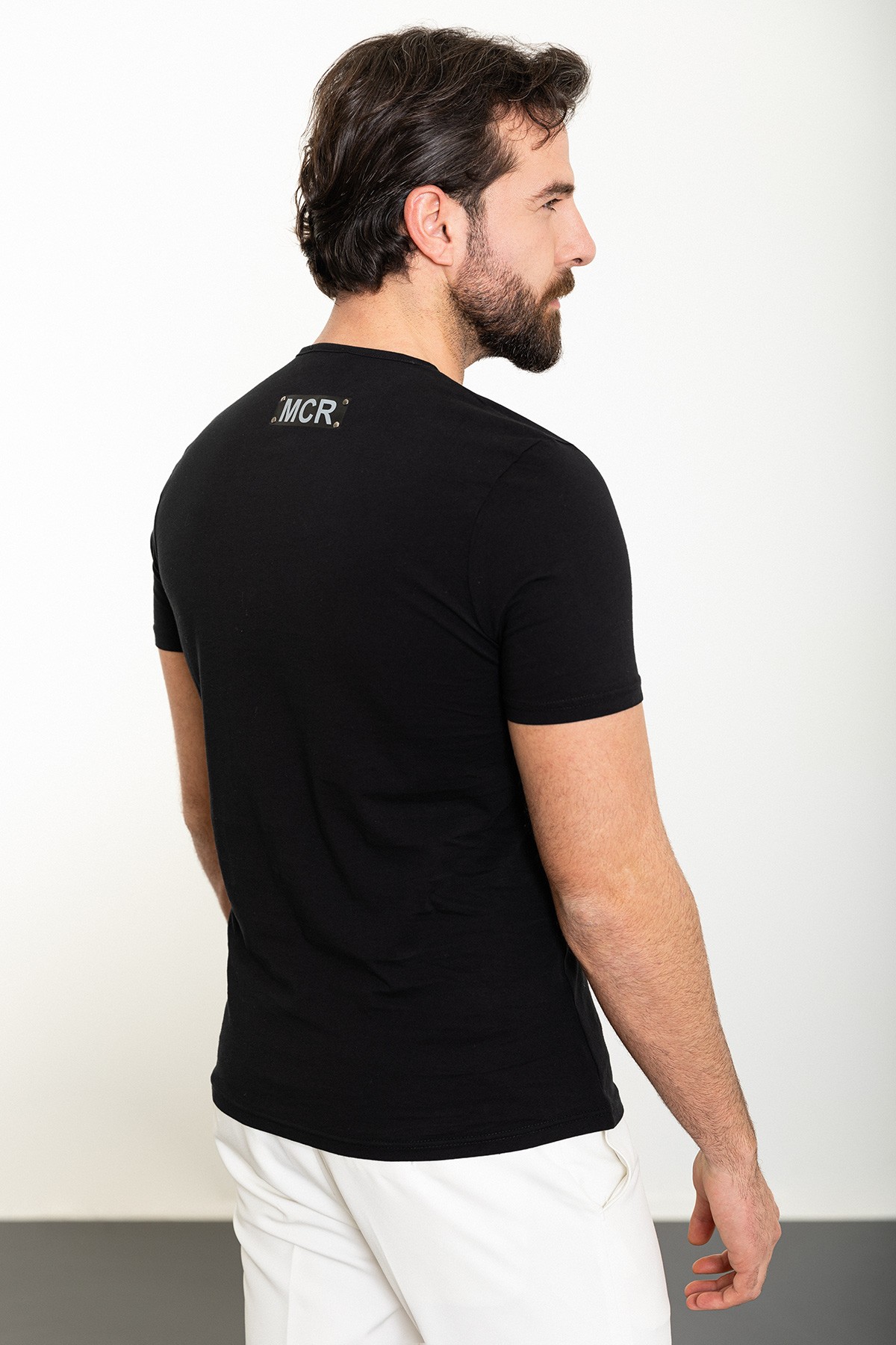 Baskılı Slim Fit Bisiklet Yaka Erkek T-Shirt