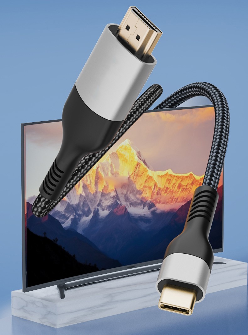 Zore QG06 8K 60 Hz Görüntü Kalitesi Type-C to HDMI Kablo 1.8M