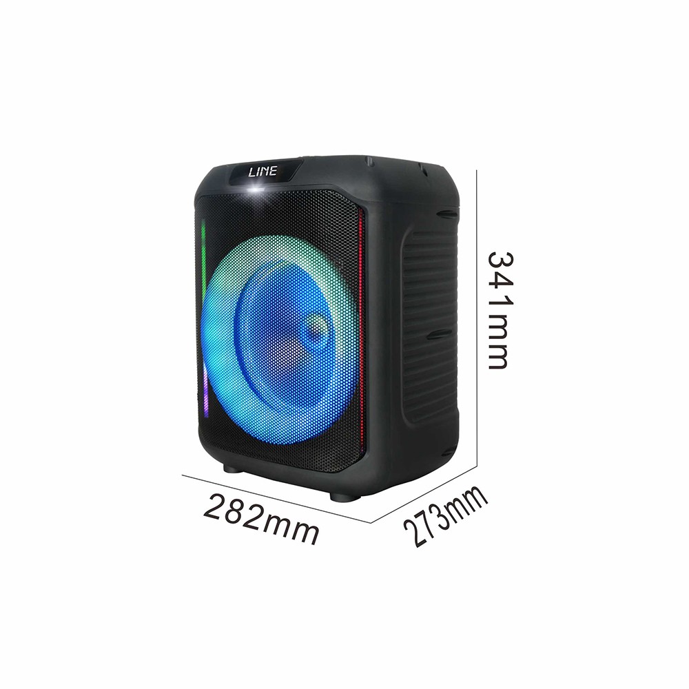 Zore GD-907 Dijital LED Göstergeli FM Radyolu Mikrofonlu RGB TWS 8 inç Stereo Bass Kablosuz Karaoke Hoparlör