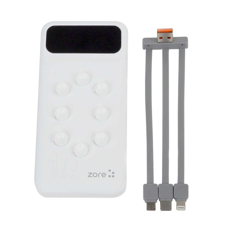 Zore ZR-PW02 Type-C - Micro - Lightning Led Göstergeli Taşınabilir Powerbank 10000 mAh