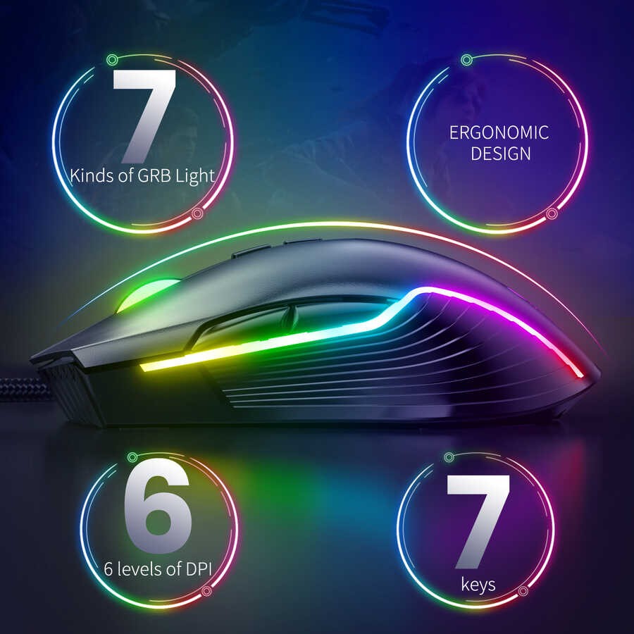 Zore Onikuma CW905 RGB Oyuncu Mouse