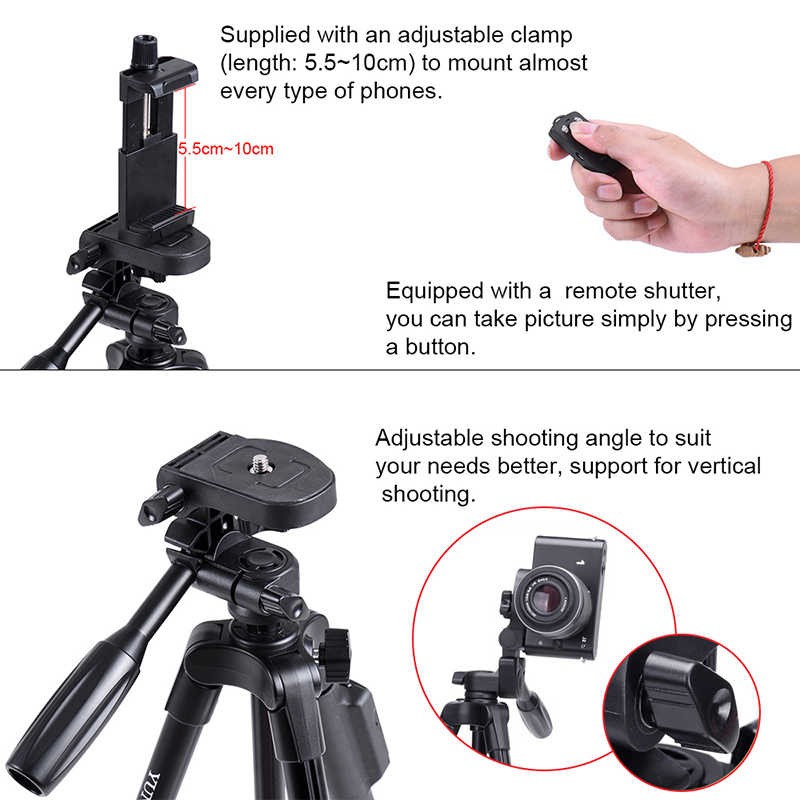 Zore Yunteng VCT 5208 Tam Orjinal Telefon Tripod