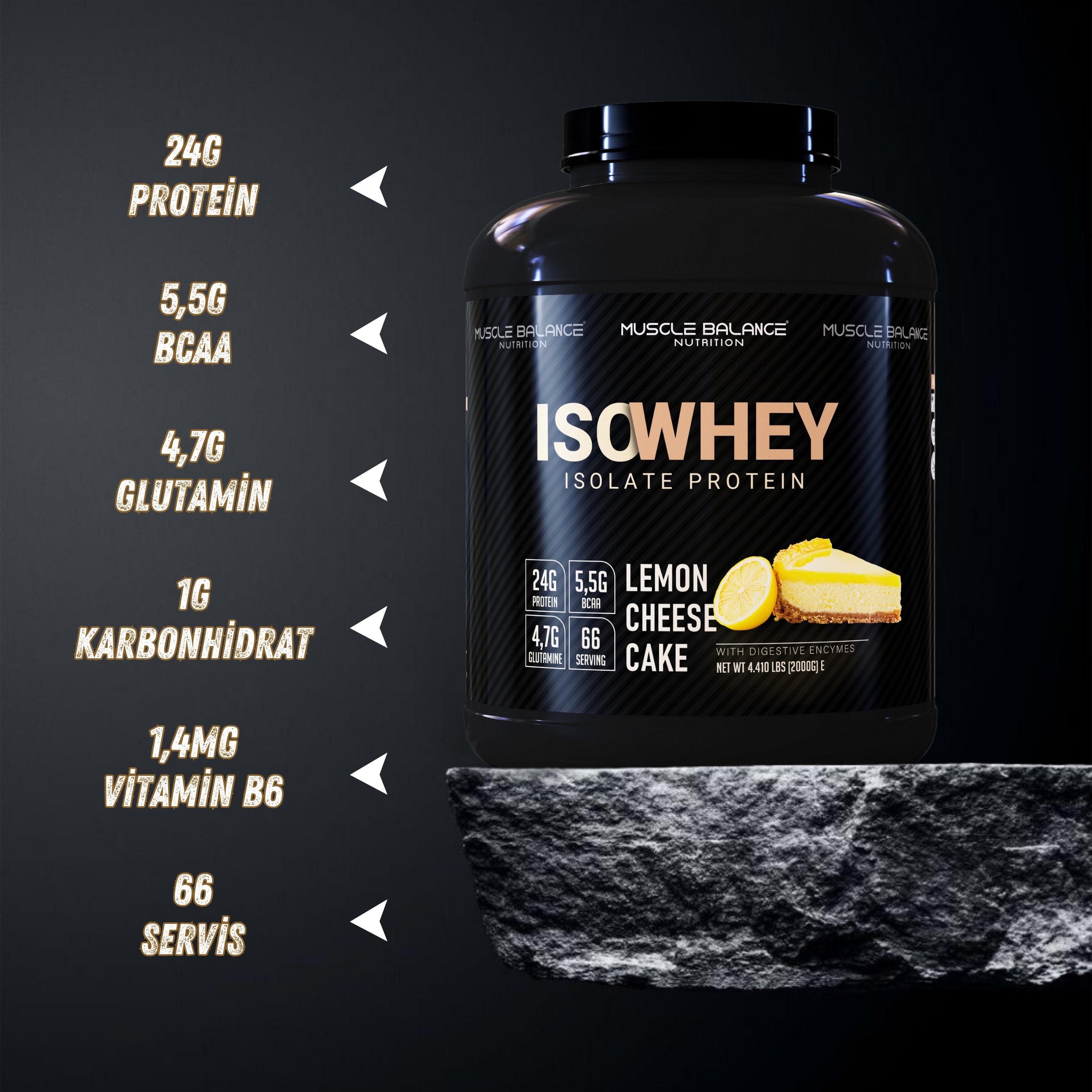 Iso Whey Isolate Protein 2000g 66 Servis