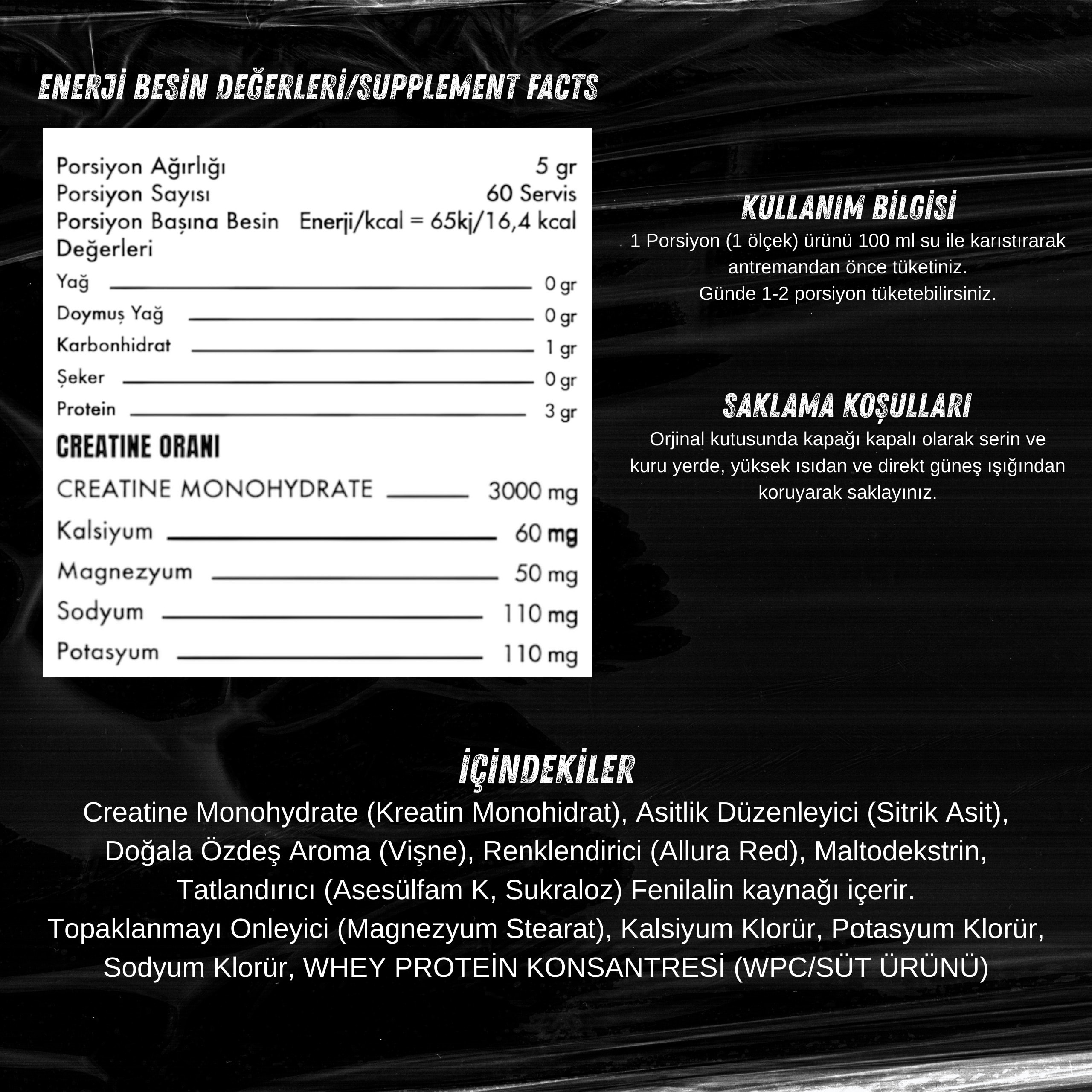 Creatine 300 Gr 60 Servis