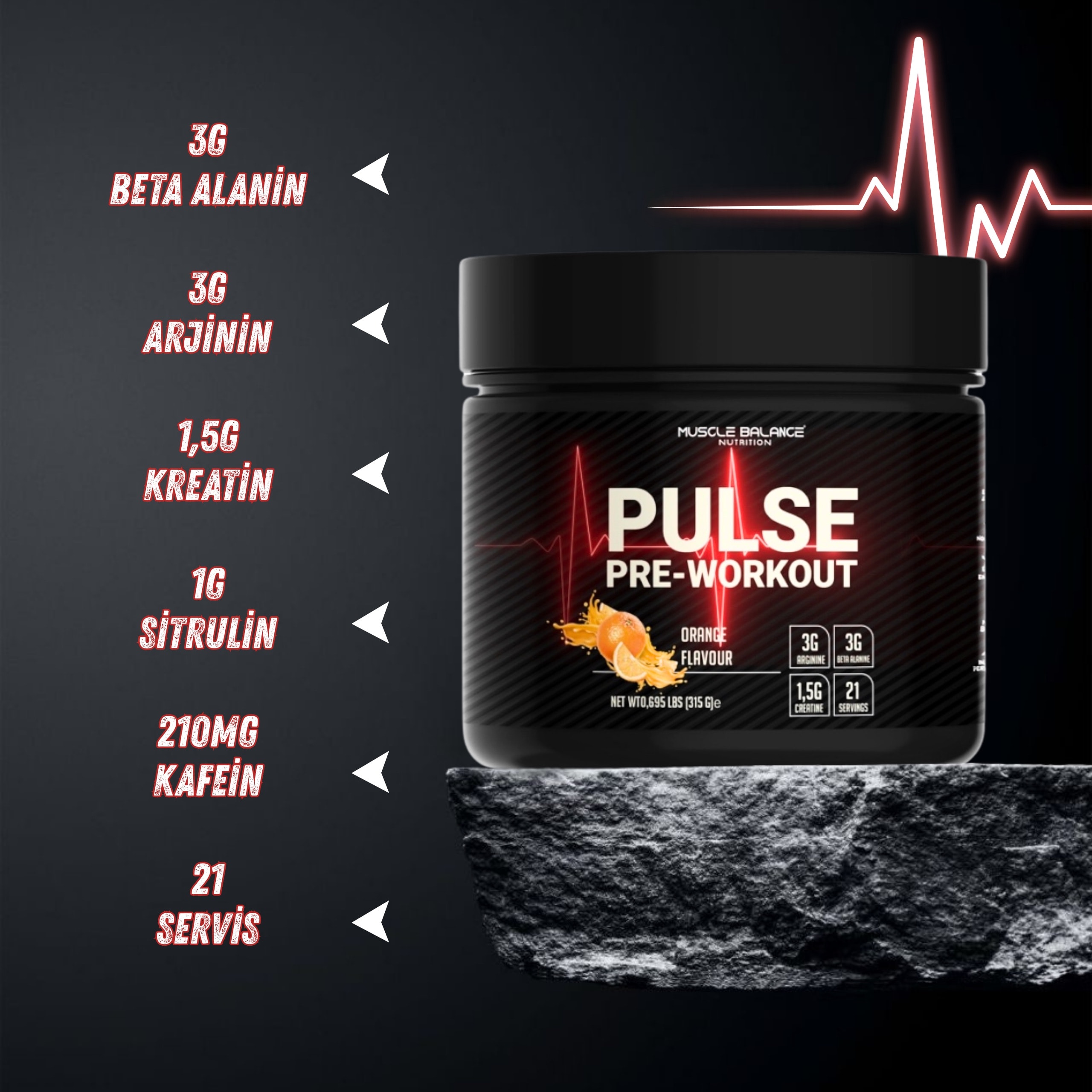 Pulse Pre Workout 315g 21 Servis
