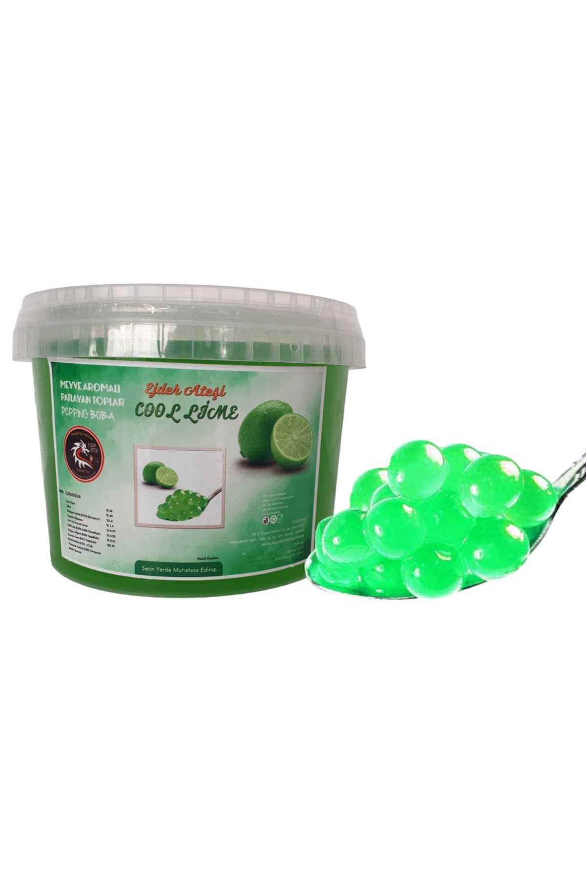 Misket Limonu Aromalı Bubble Tea İncileri 1000 gr.-Popping Boba -Bubble Tea -Tapyoka İncileri