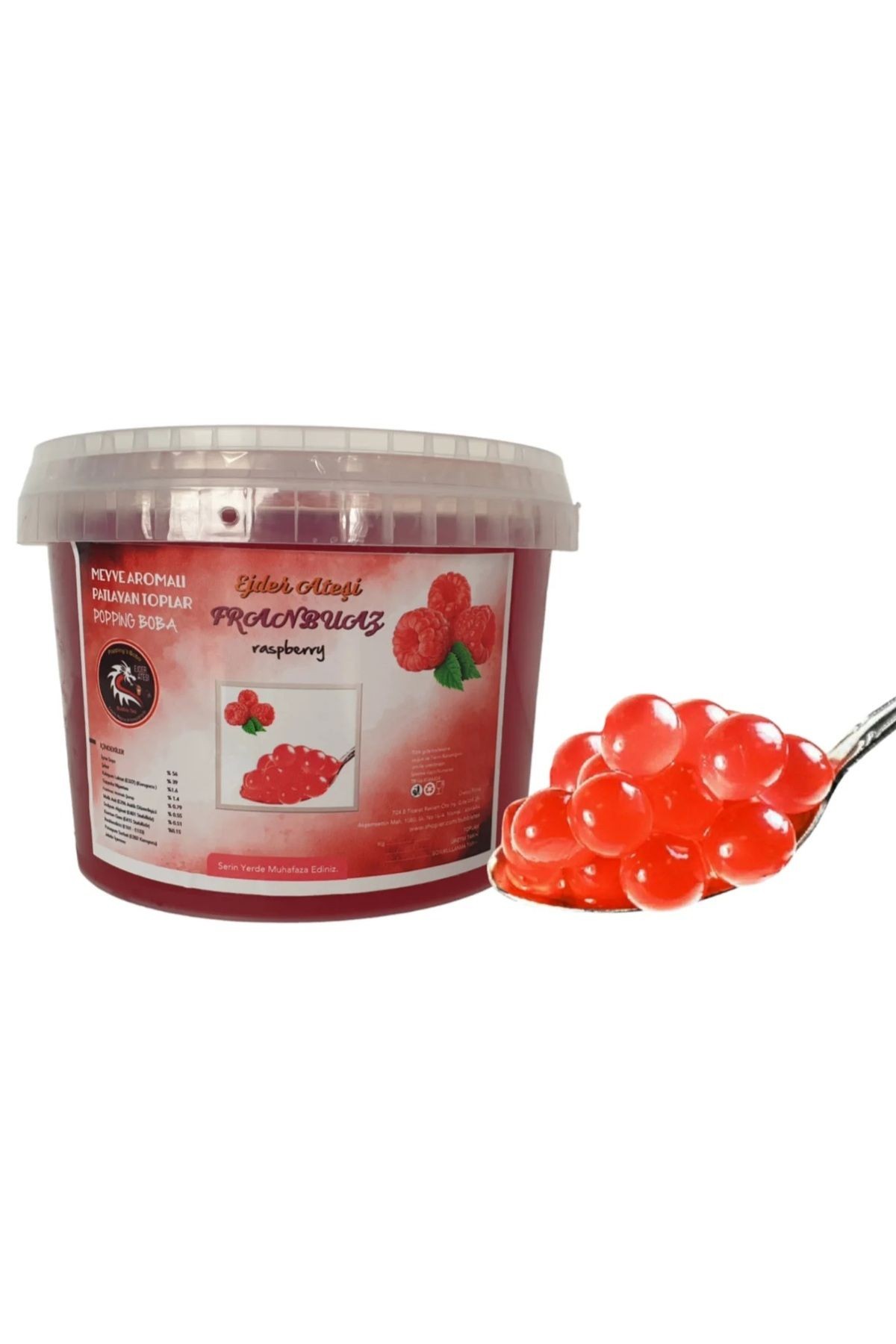 Frambuaz Aromalı Bubble Tea Incileri 1000 Gr.-popping Boba-bubble Tea -tapyoka Incileri