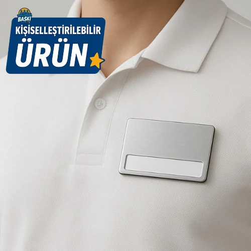 KİŞİYE ÖZEL BASKILI YAKA KARTI - METAL