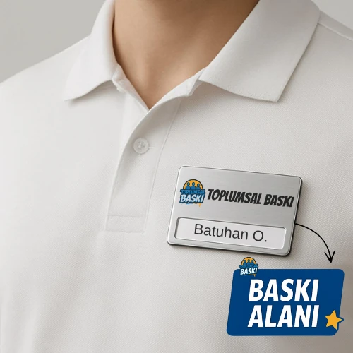 KİŞİYE ÖZEL BASKILI YAKA KARTI - METAL