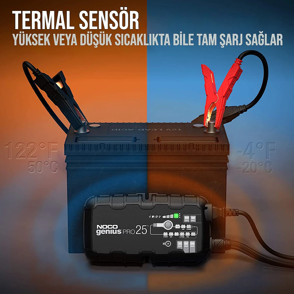 NOCO GENIUSPRO25 6V/12V/24V 1000A Akü Şarj Cihazı
