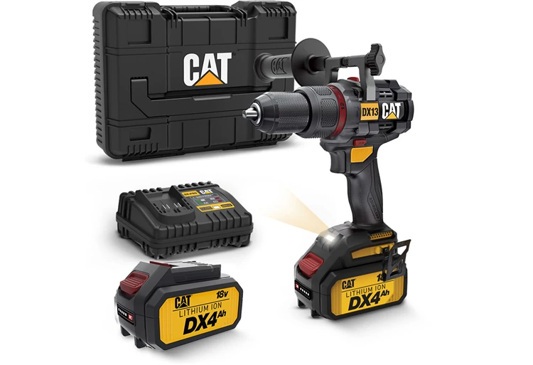 CAT DX13.1 18Volt/4.0Ah Li-ion 80Nm. Çift Akülü Kömürsüz Profesyonel Şarjlı Darbeli Matkap