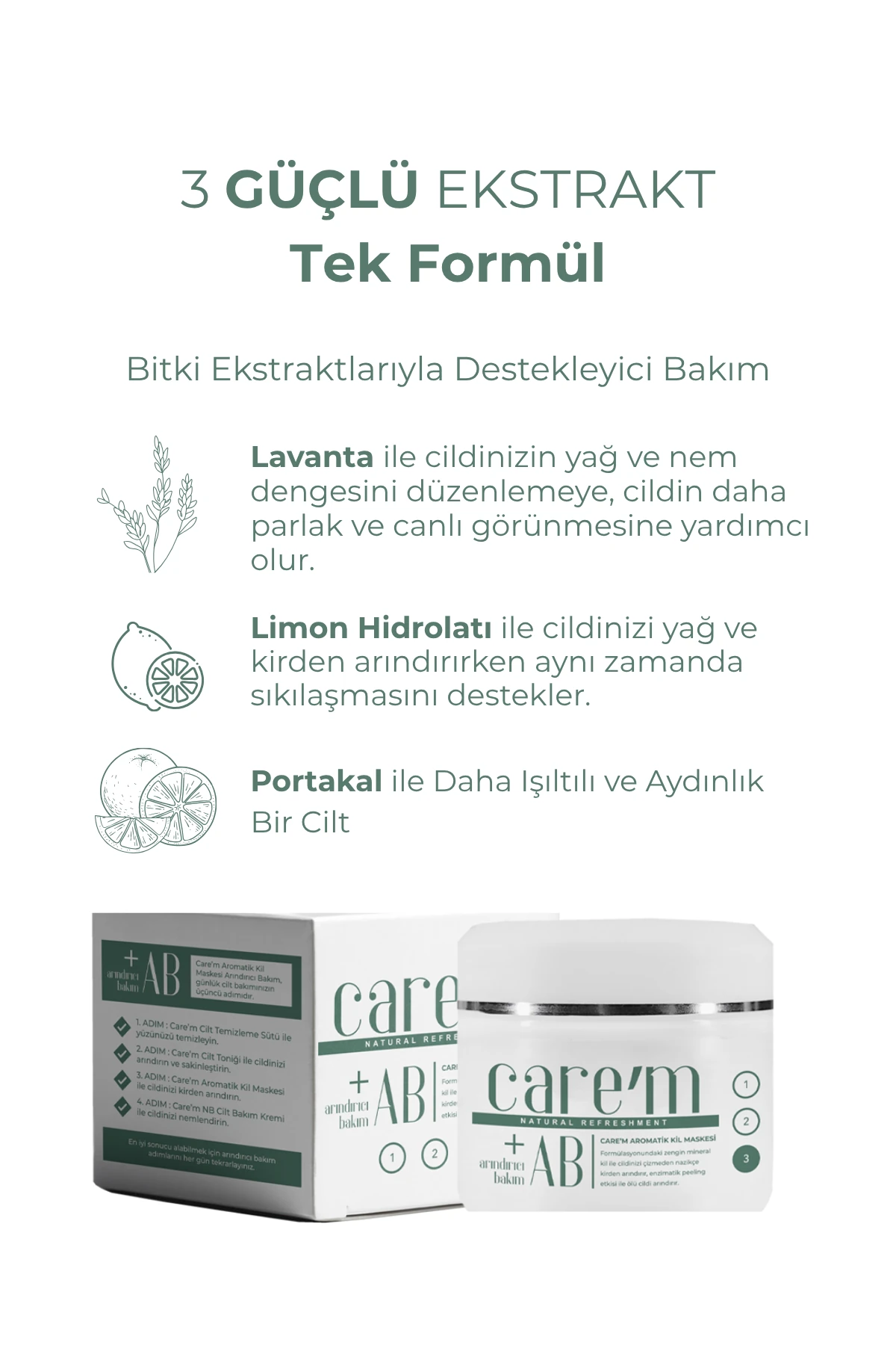 Cilt Bakım Seti - 4'lü Set - Temizleme Sütü + Arındırıcı Tonik + Aromatik Kil Maskesi + NB Krem