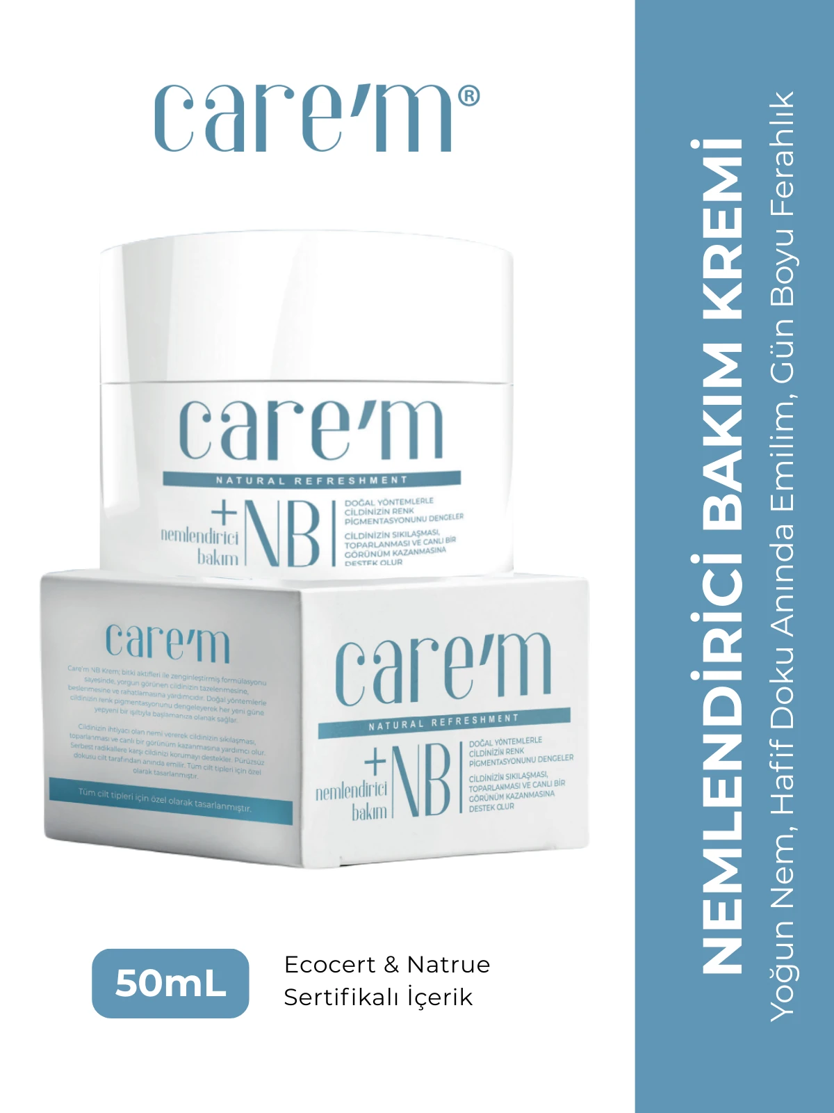 Care'm Nemlendirici Bakım Kremi 50 mL