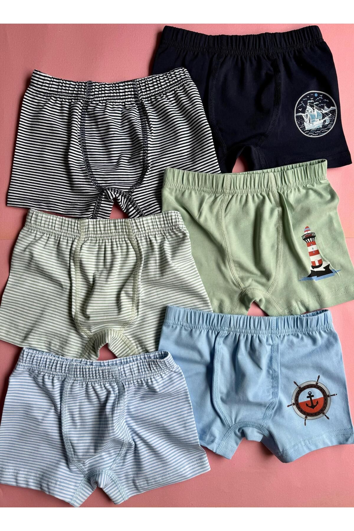 Sealer,  Denizci Temalı, Pamuklu, Baskılı Erkek Çocuk Boxer Şort (Görseldeki Ürünler Gelecektir)