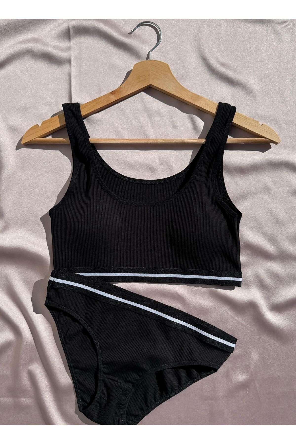 Soleya  Kaşkorse Kumaş Pedli Sütyen ve Slip Külot Takımı 45E11 (Görseldeki Ürünler Gelecektir)