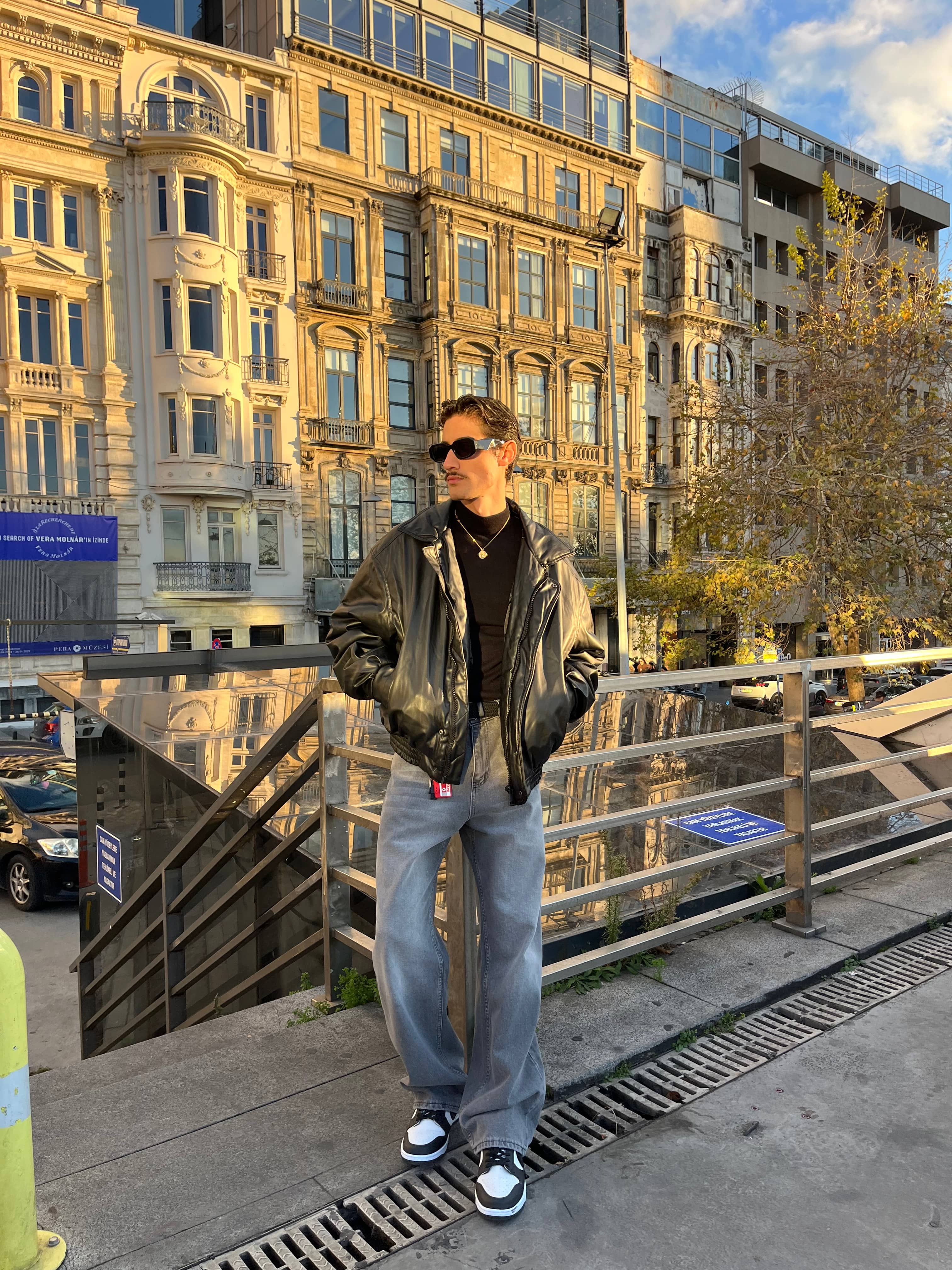 Bomber Oversize Deri Ceket