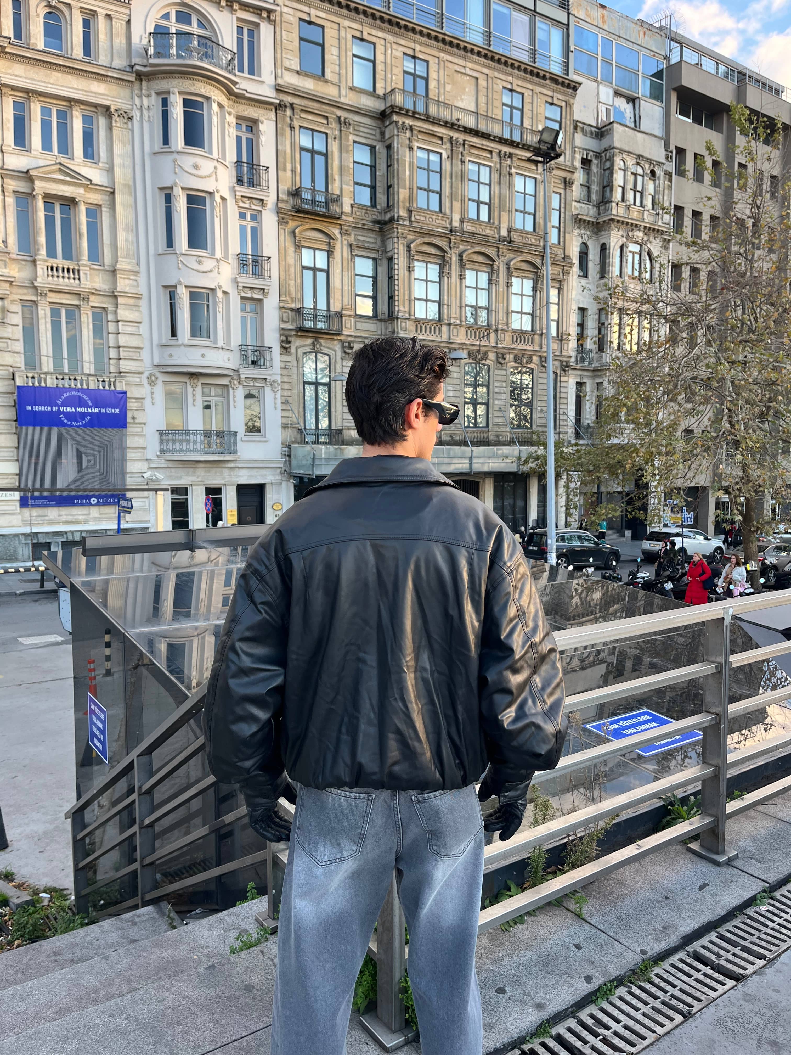 Bomber Oversize Deri Ceket