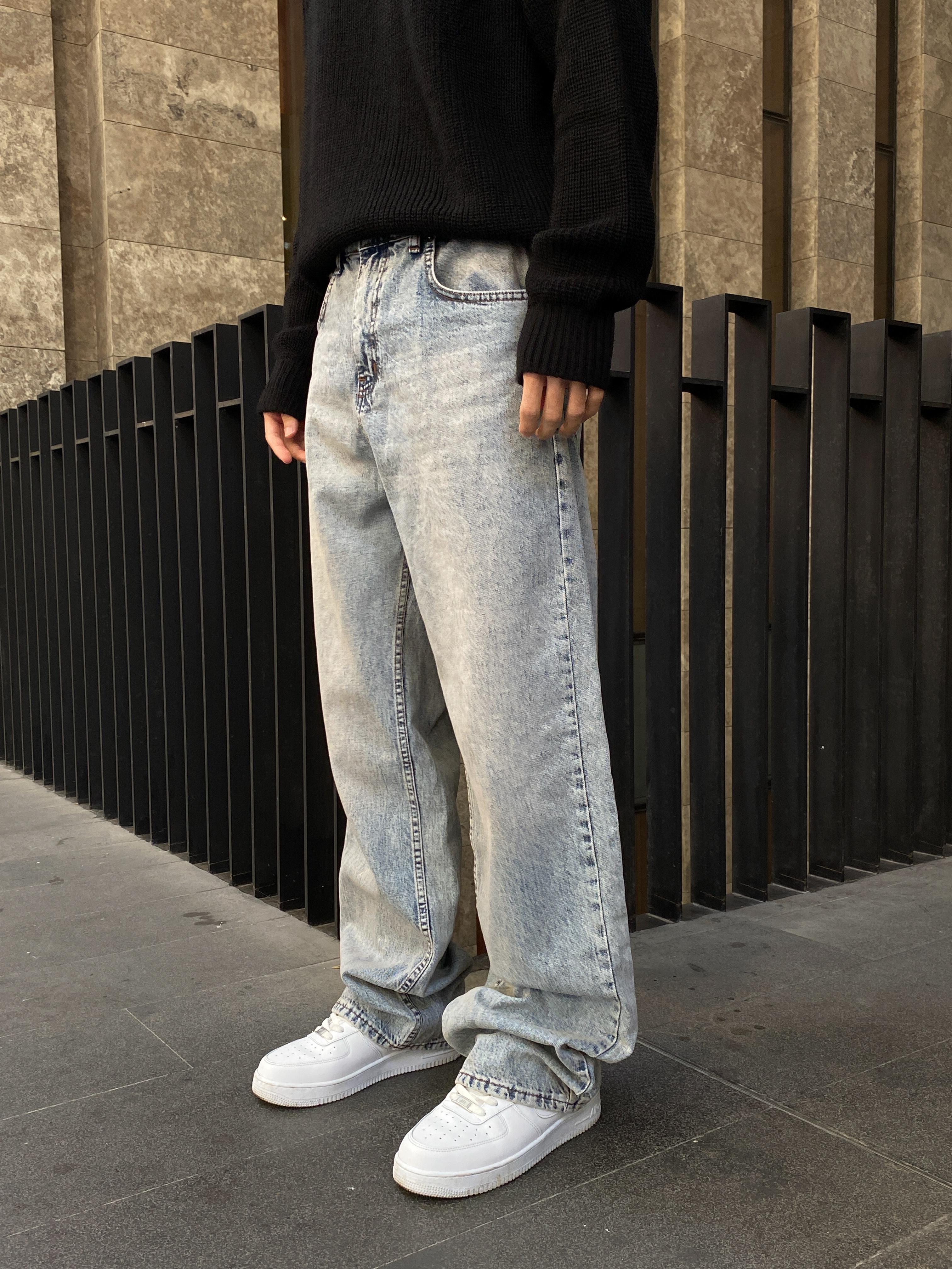 Basic Yıkama Detaylı Baggy Jean