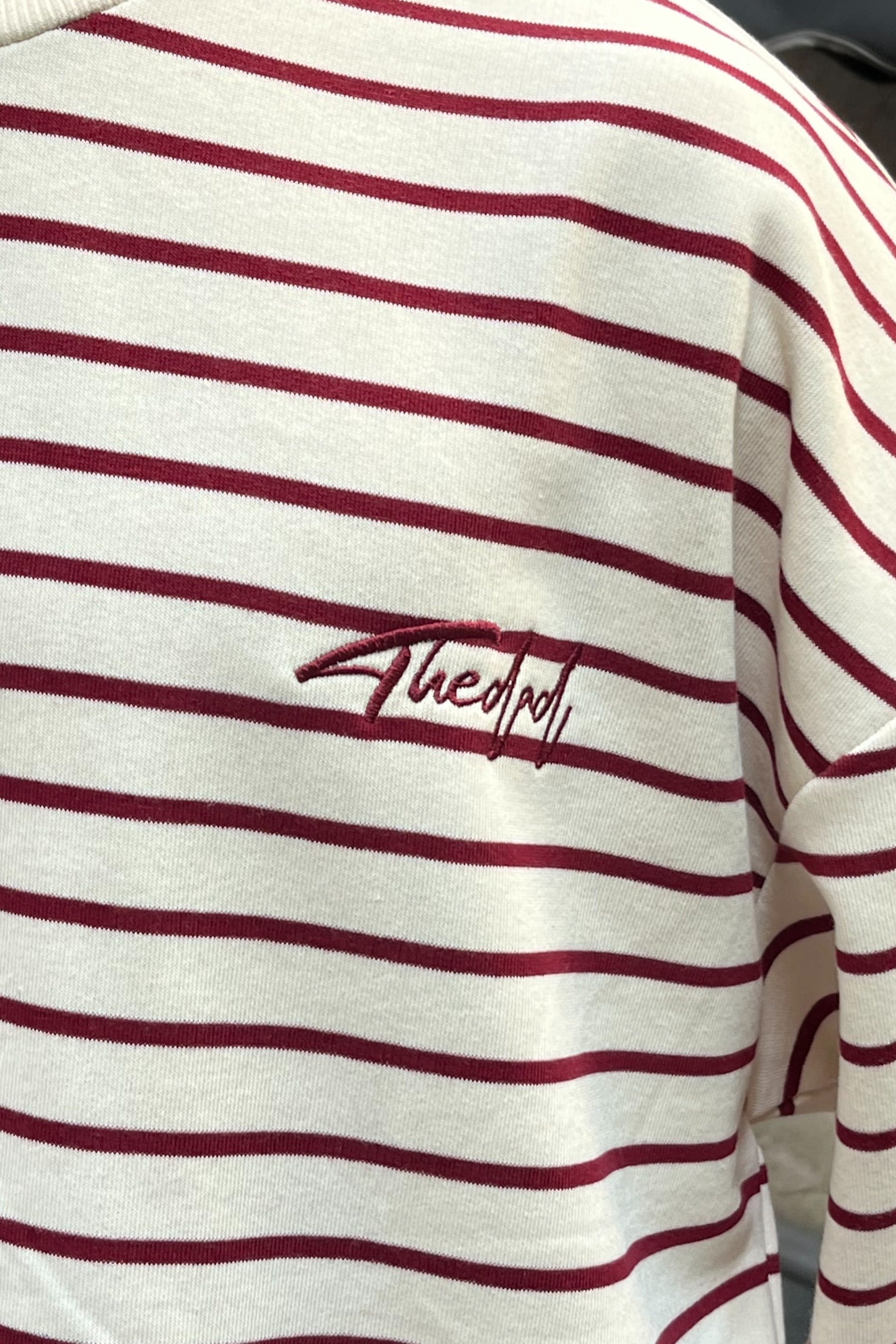 Retro Çizgili Oversize Sweatshirt