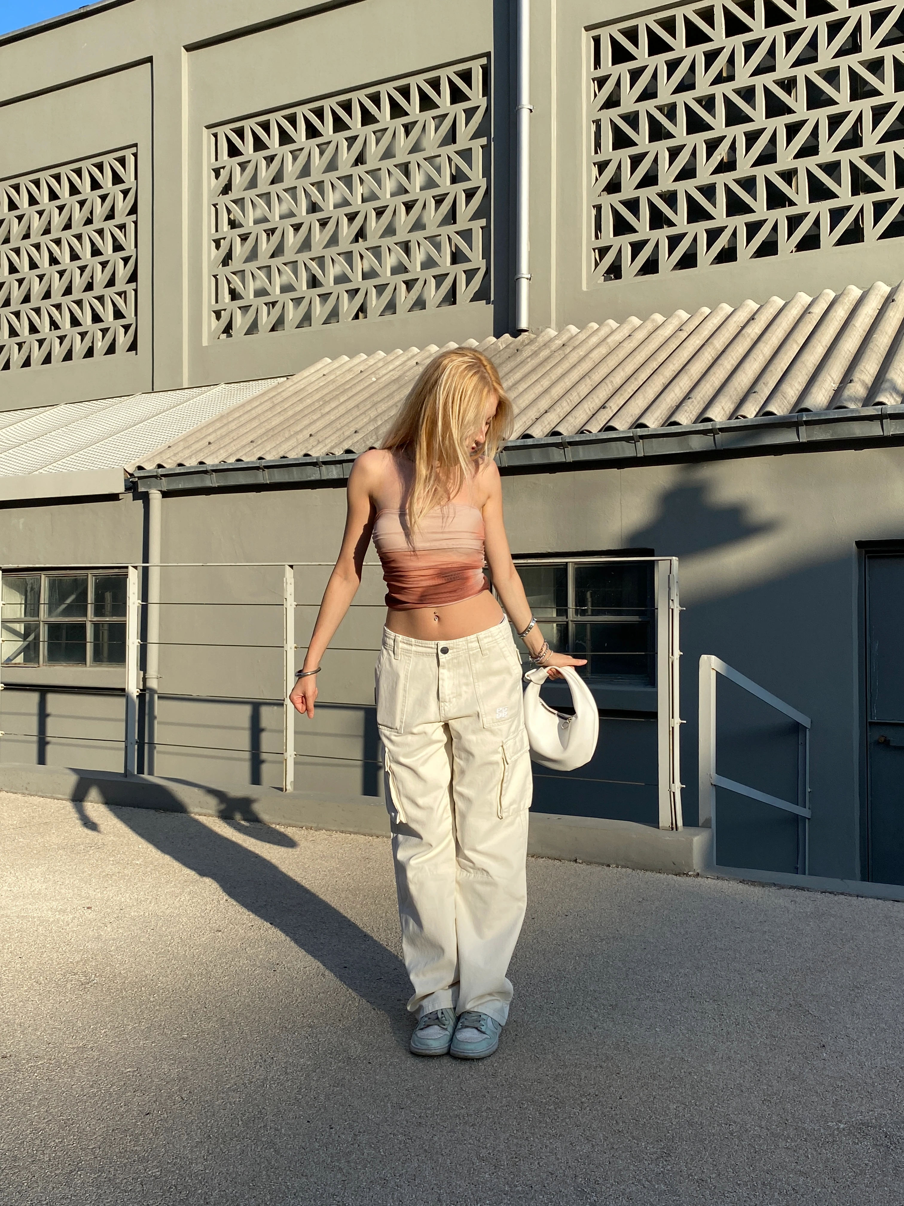 PGD, Krem Renkli Kadın Kargo Pantolon