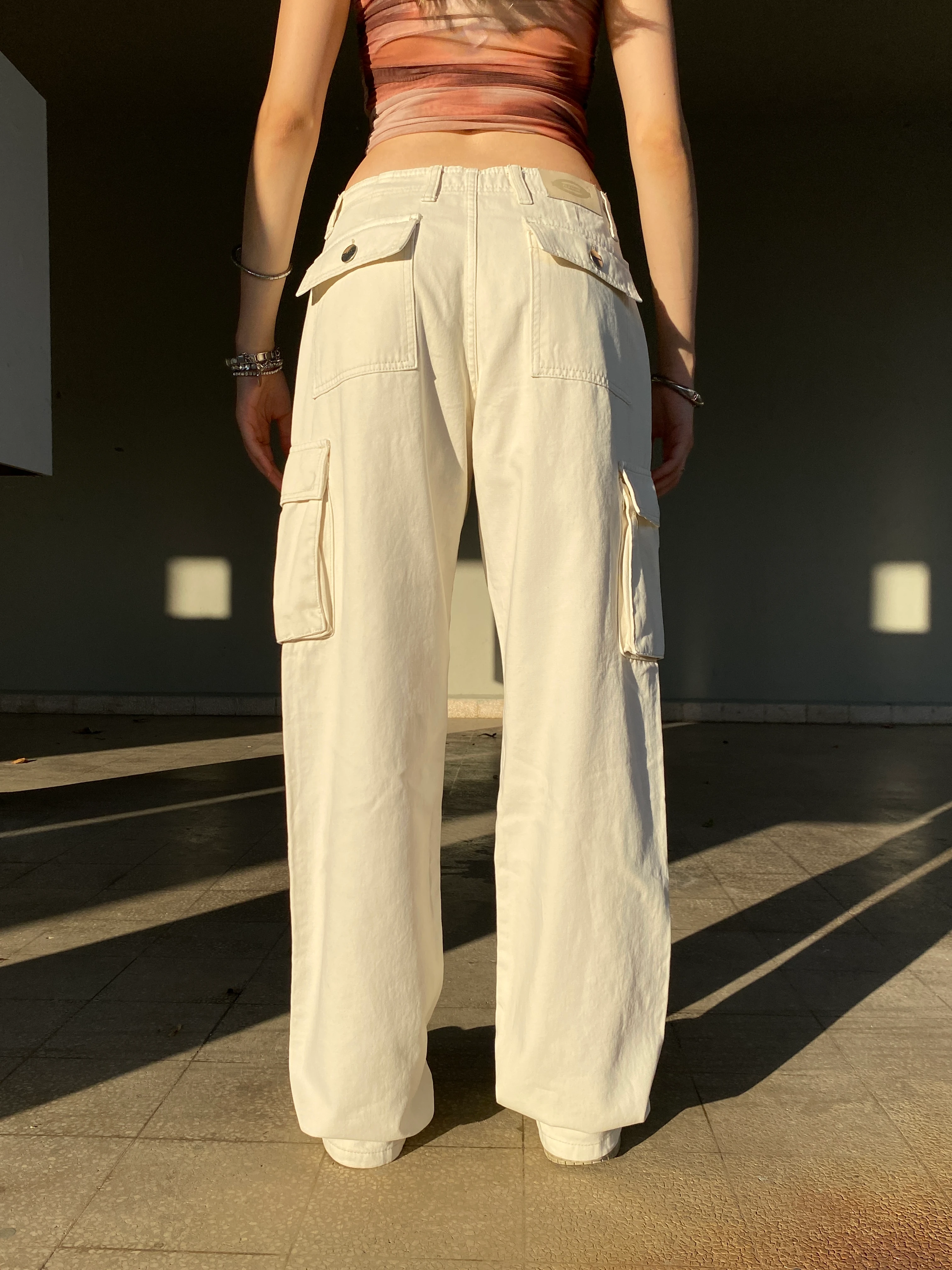 PGD, Krem Renkli Kadın Kargo Pantolon