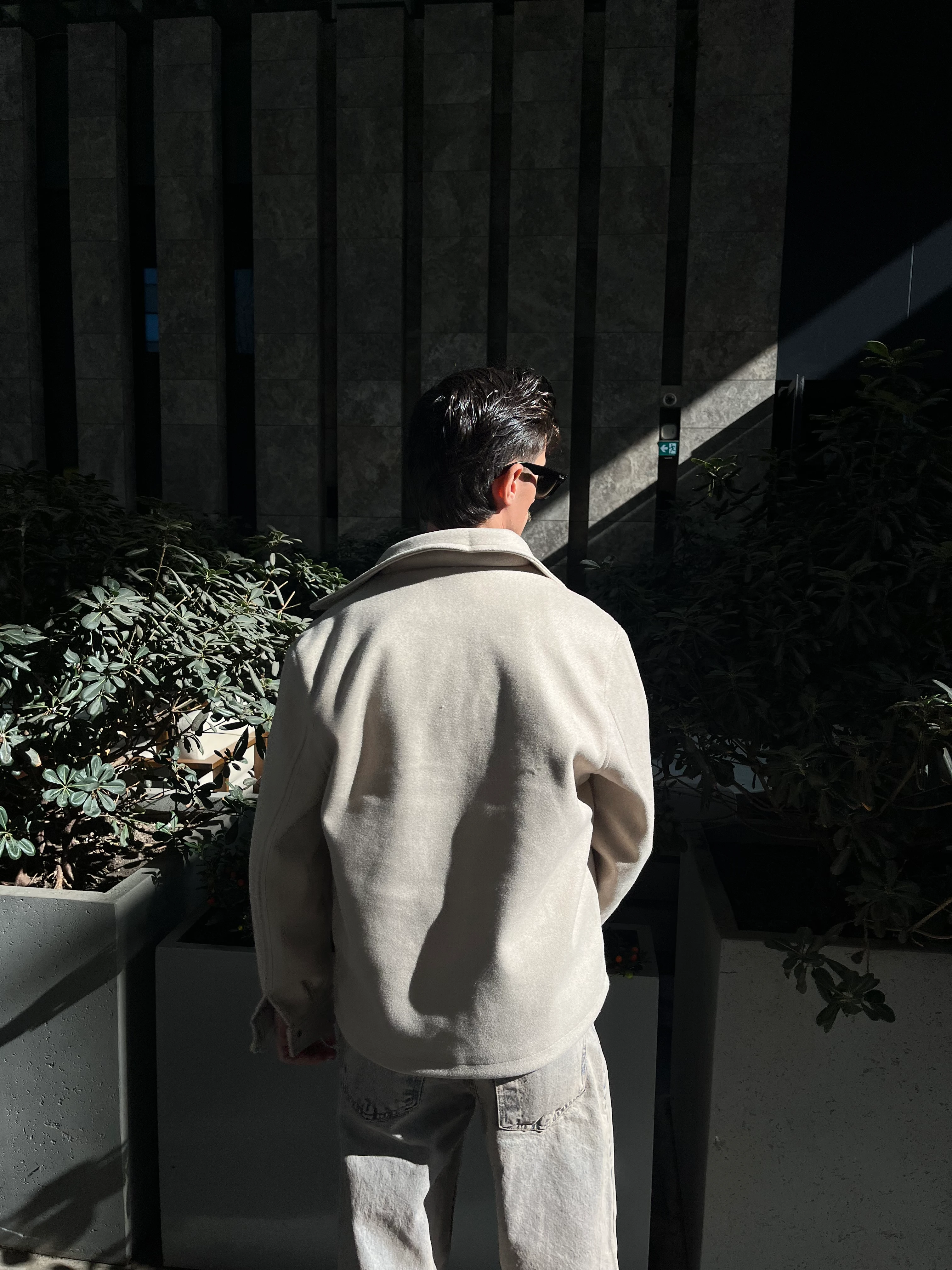 Polo Yaka Boxy Fit Kaşe Ceket