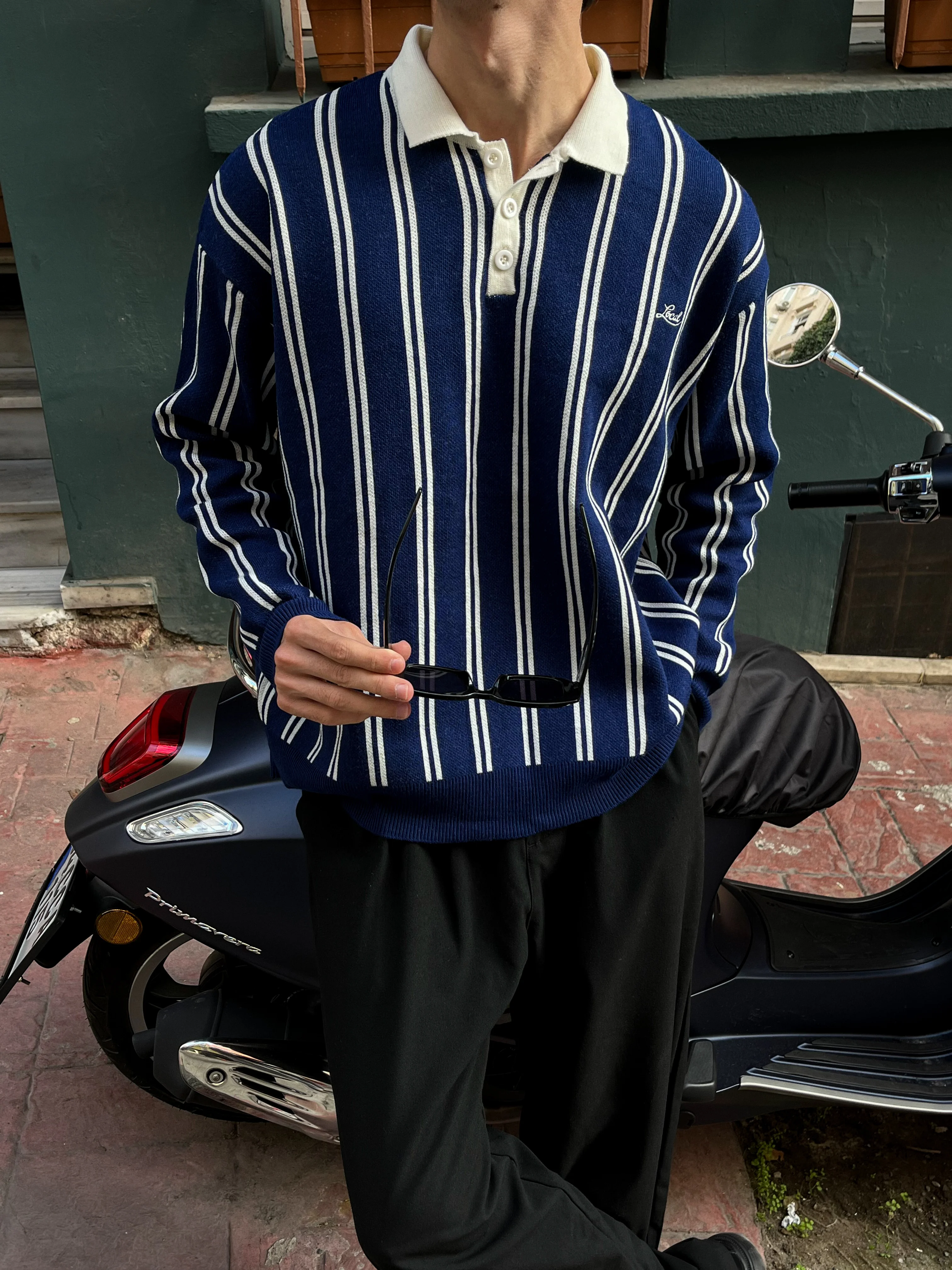 Minimal, Local İmzalı Çizgili Triko