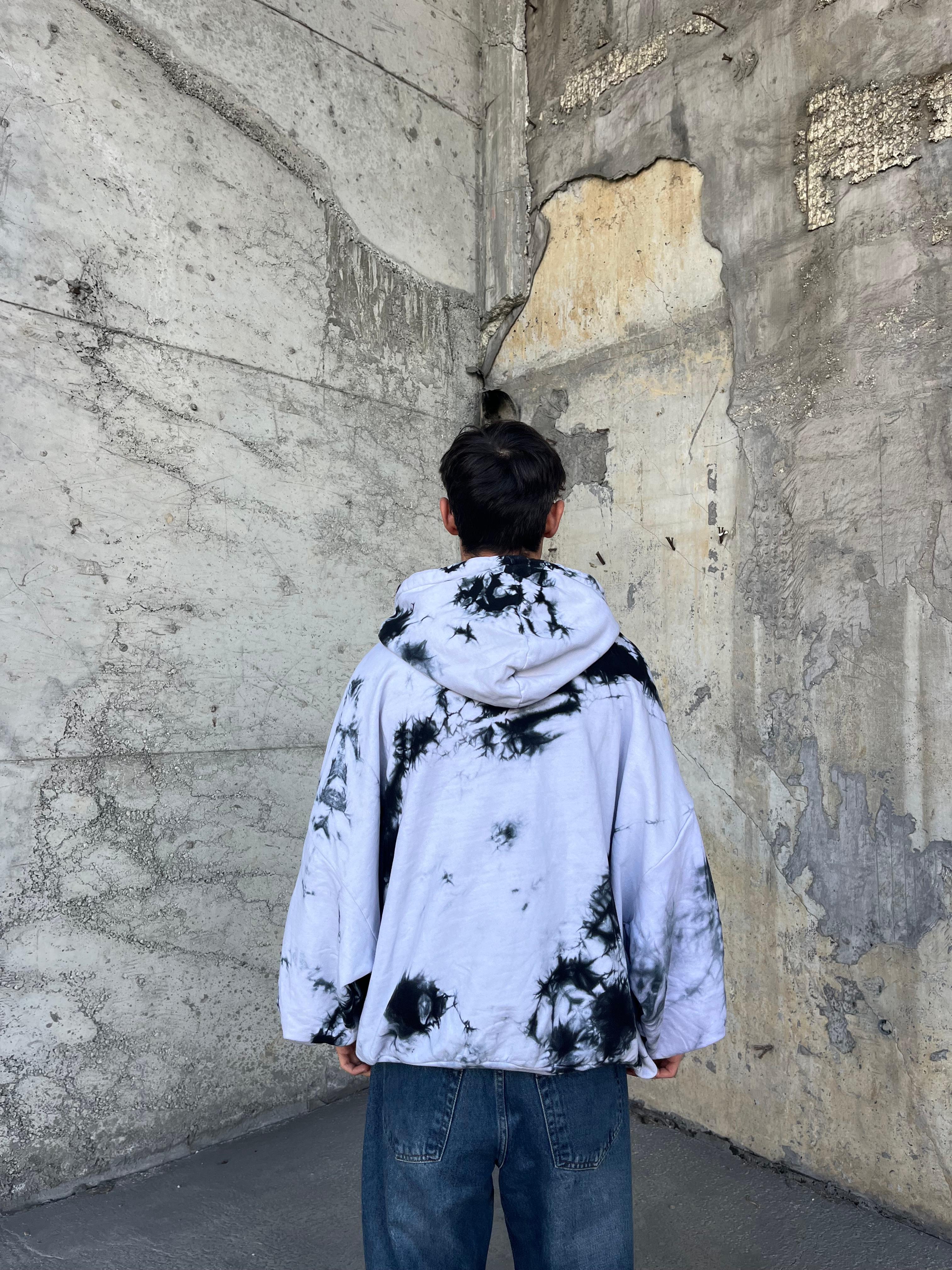 Batik Desenli Oversize Yarasa Sweatshirt