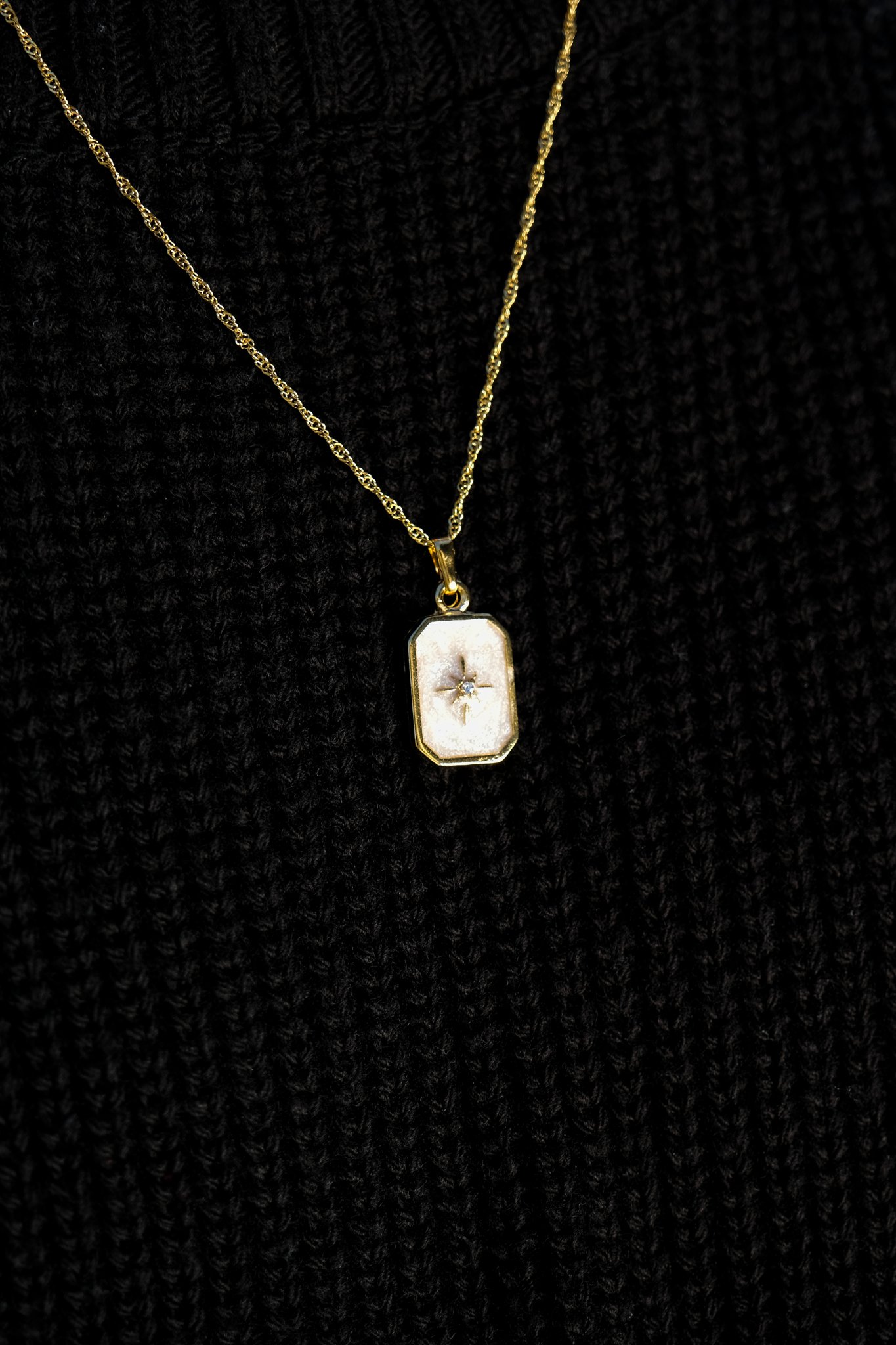 Deep white North Star Necklace