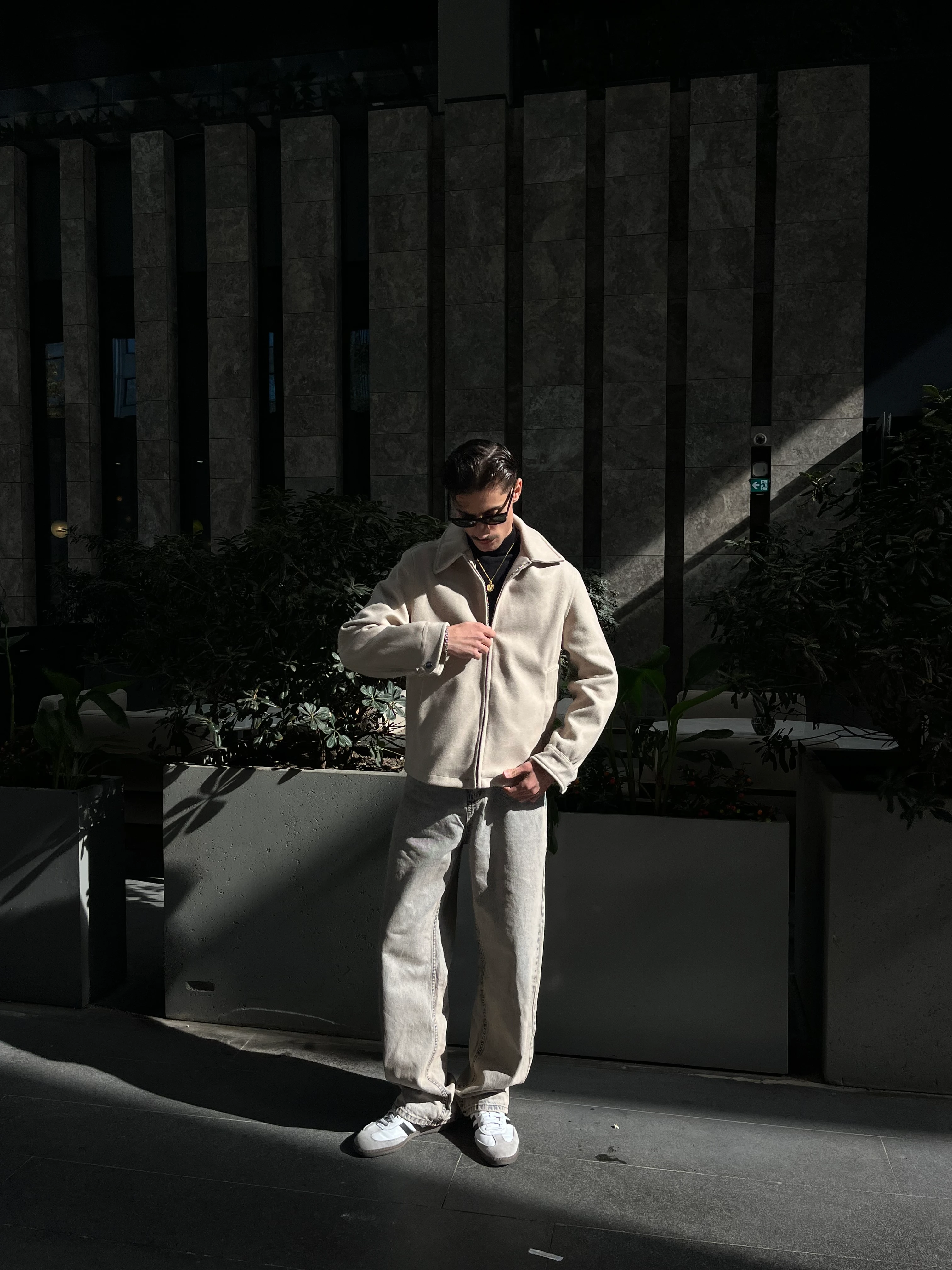 Polo Yaka Boxy Fit Kaşe Ceket