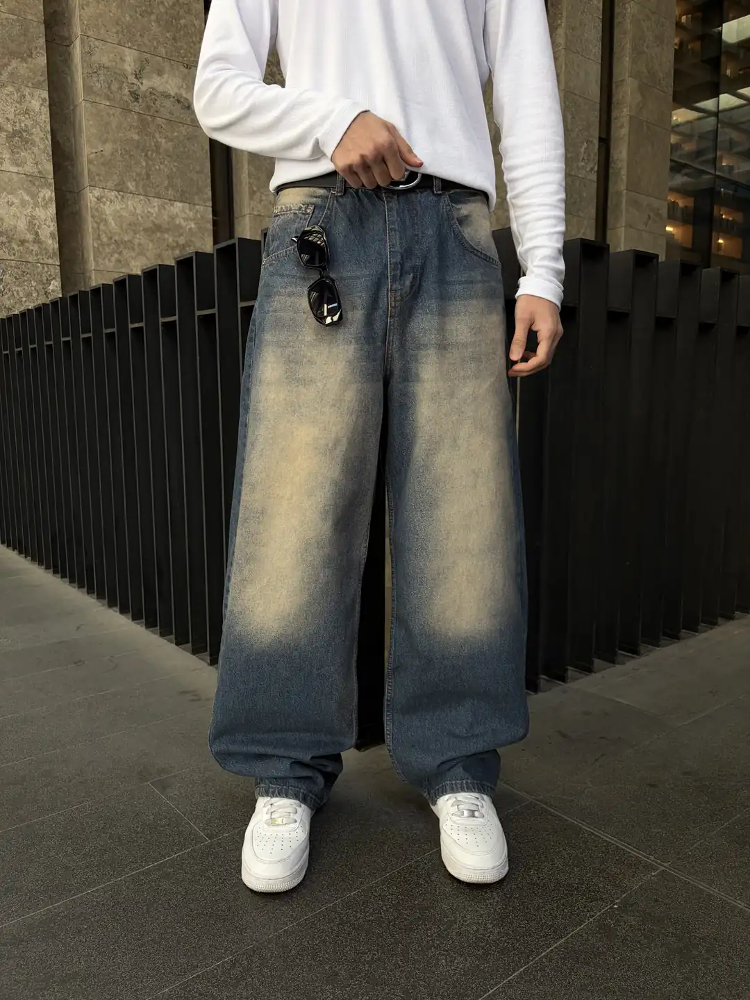 Eskitme Mavi Extra Baggy Jean