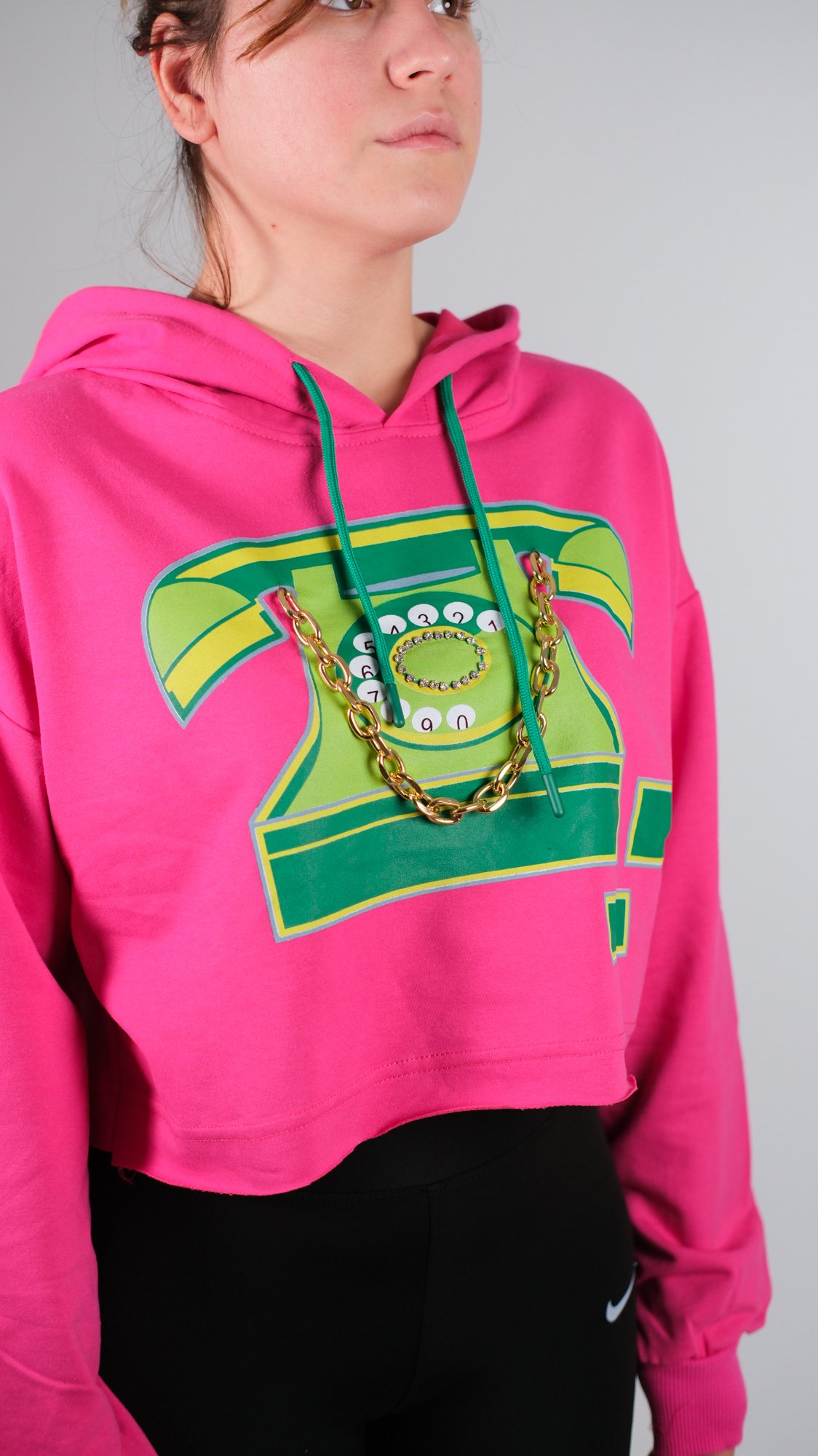 SWEAT PEMBE KAPŞONLU K07