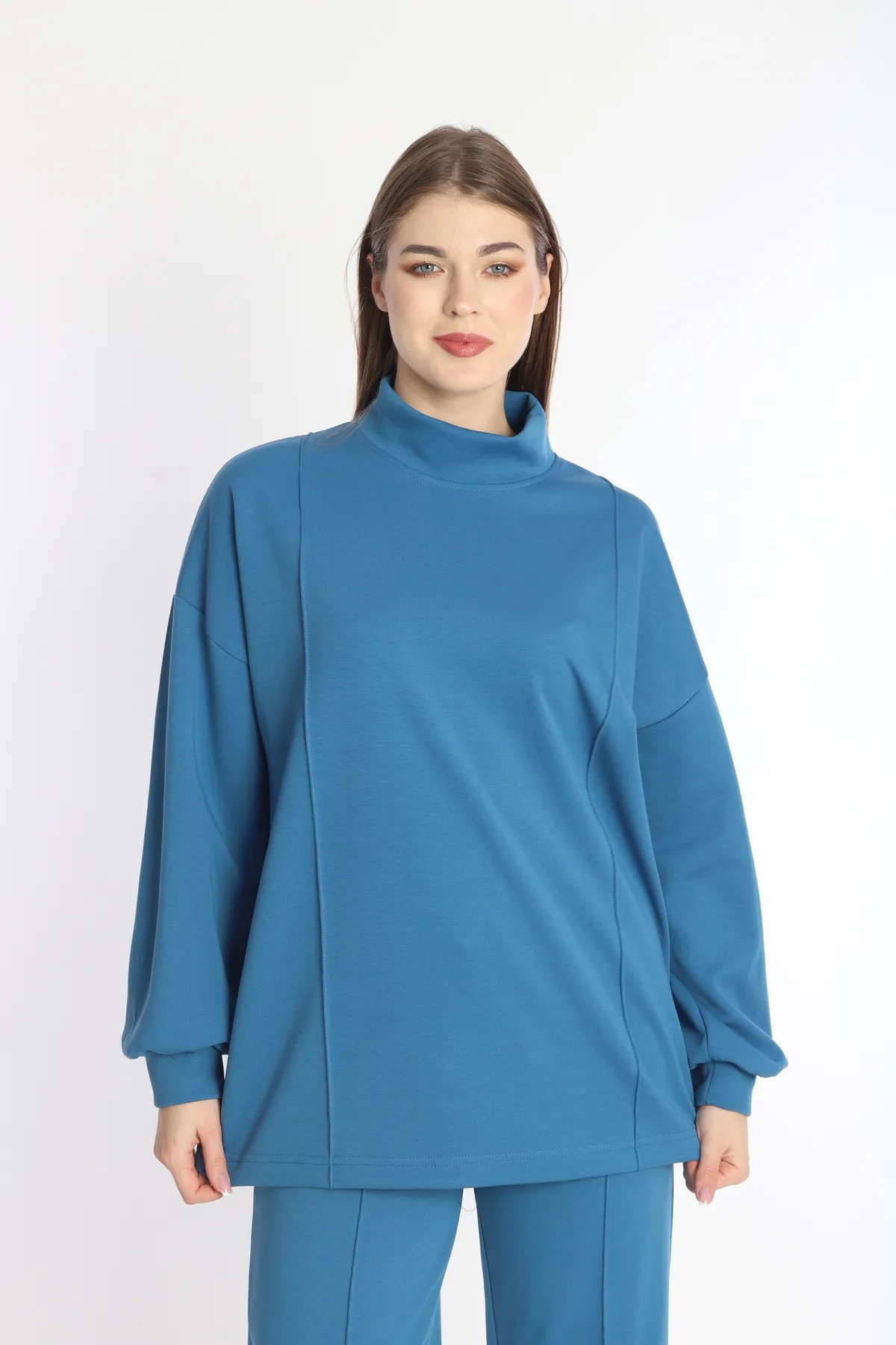 DOUBLE PAMUK POLYESTER SWEAT TUNIK TAKIM