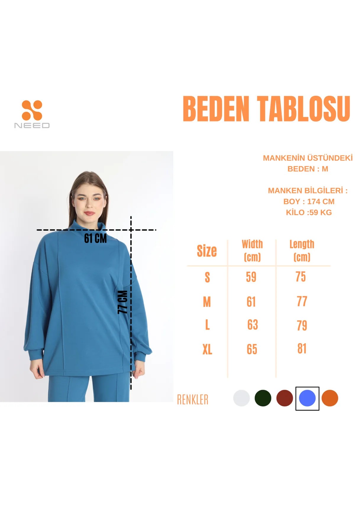 DOUBLE PAMUK POLYESTER SWEAT TUNIK TAKIM