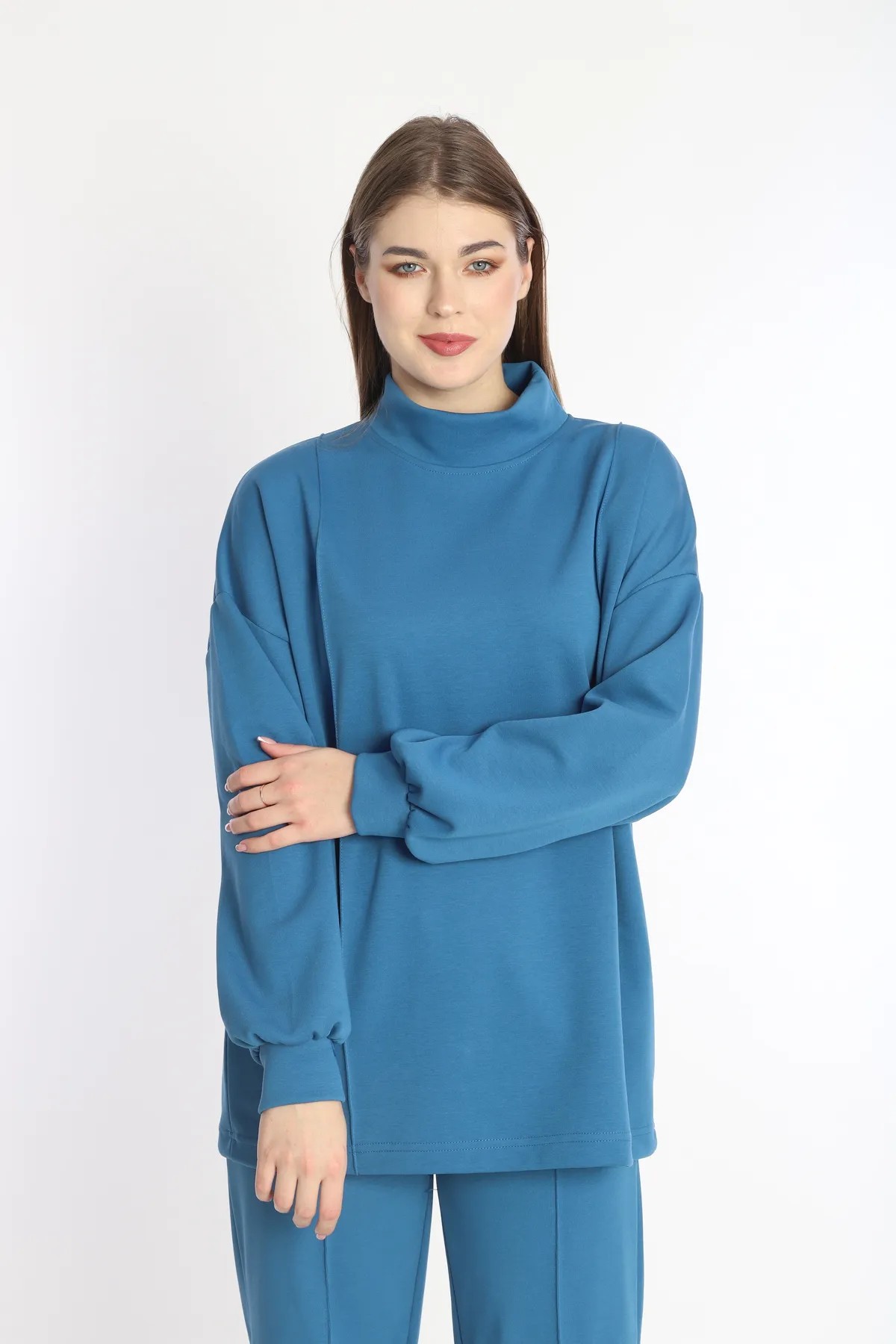 DOUBLE PAMUK POLYESTER SWEAT TUNIK TAKIM