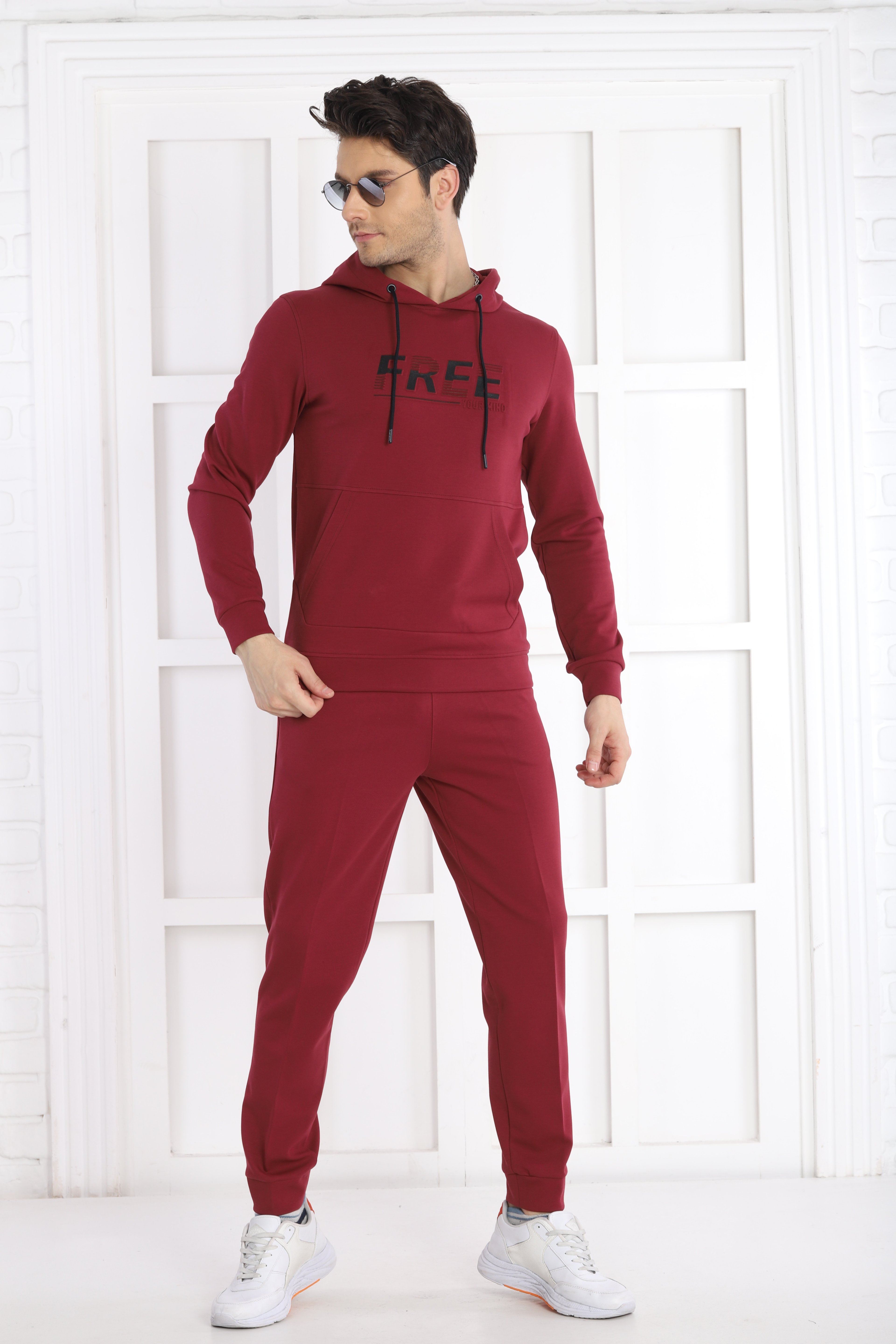 DOUBLE PAMUK POLYESTER RİBANALI SWEAT TAKIM