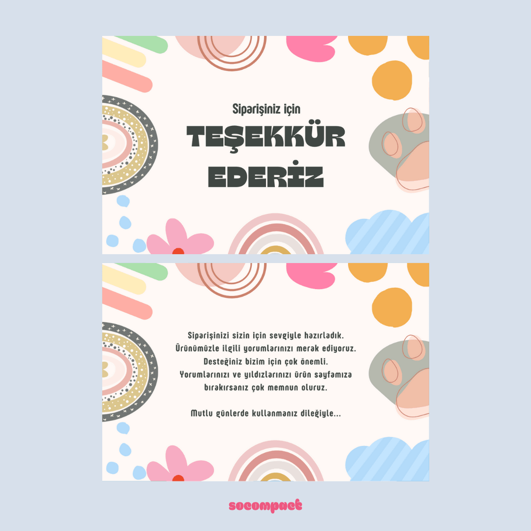 Özel Tasarım Hazır Teşekkür Kartı 35