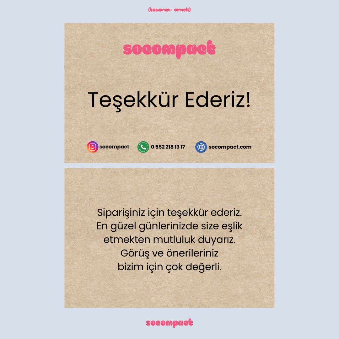 Markanıza Özel Kraft Teşekkür Kartı 1 - so#kraft