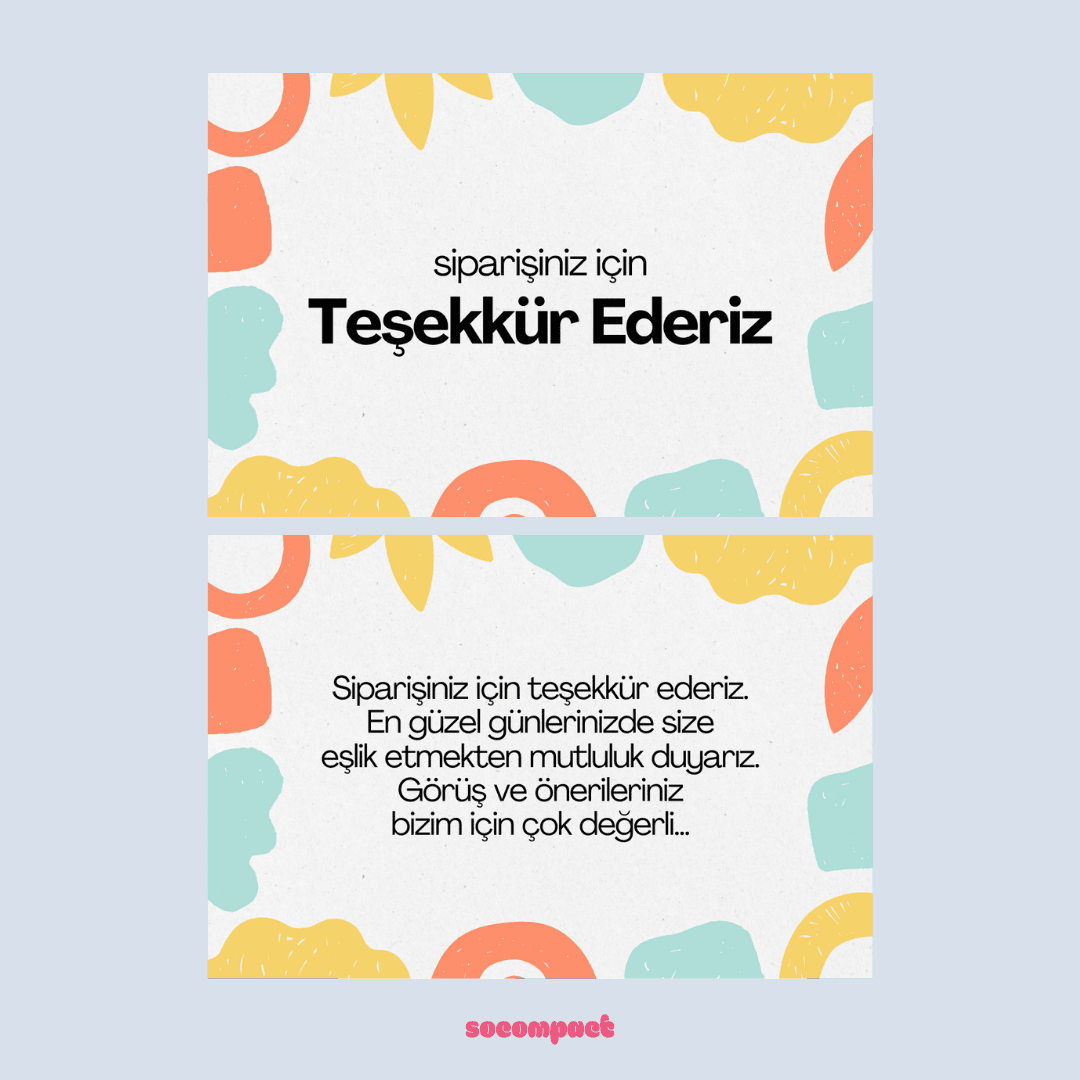 Özel Tasarım Hazır Teşekkür Kartı 34