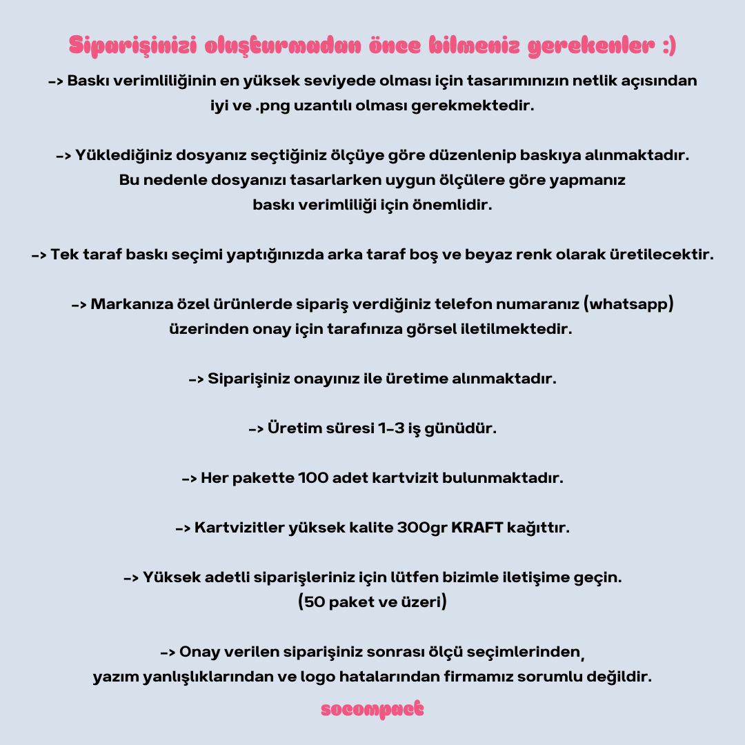Markanıza Özel Kraft Teşekkür Kartı - Tasarımım Hazır
