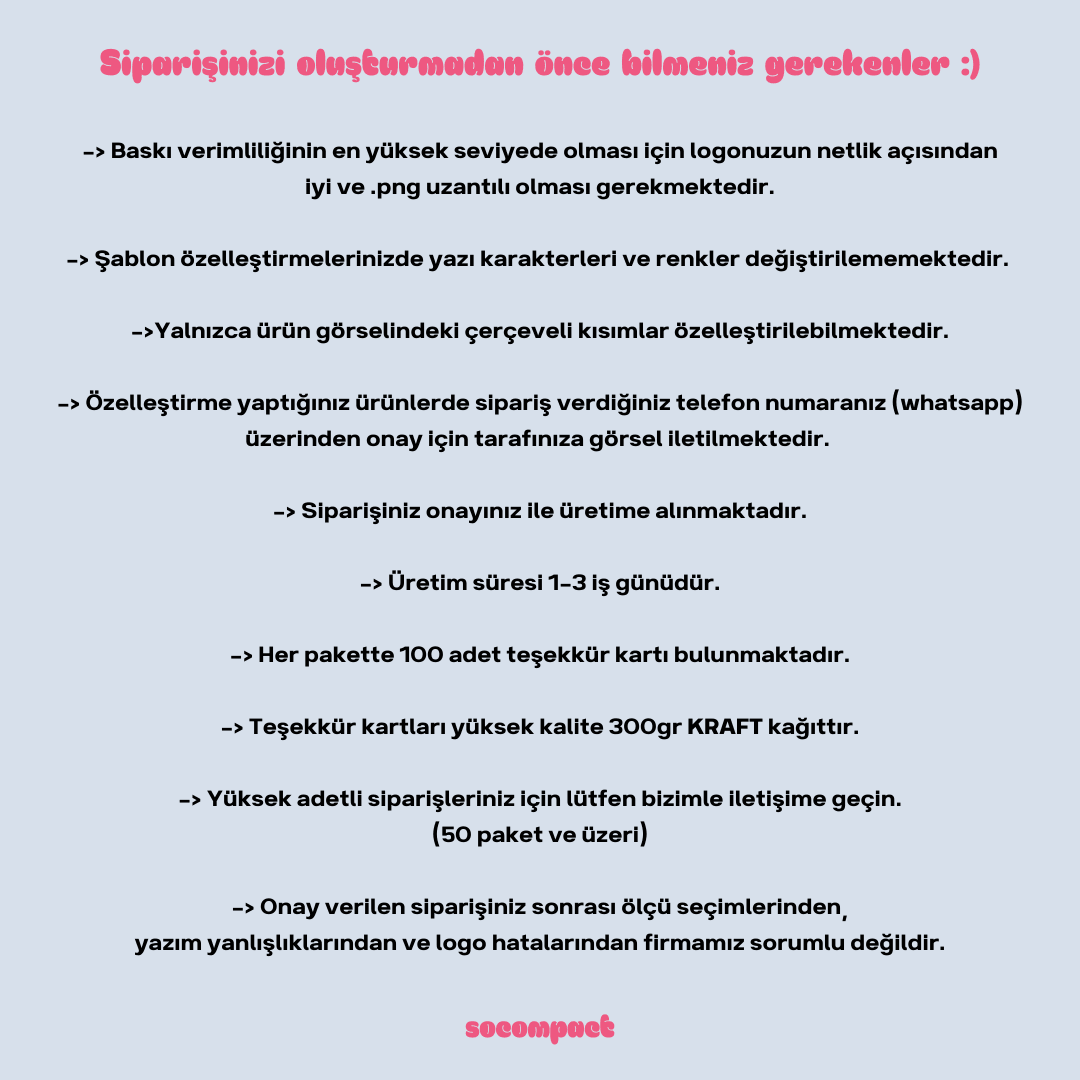 Markanıza Özel Kraft Teşekkür Kartı 1 - so#kraft