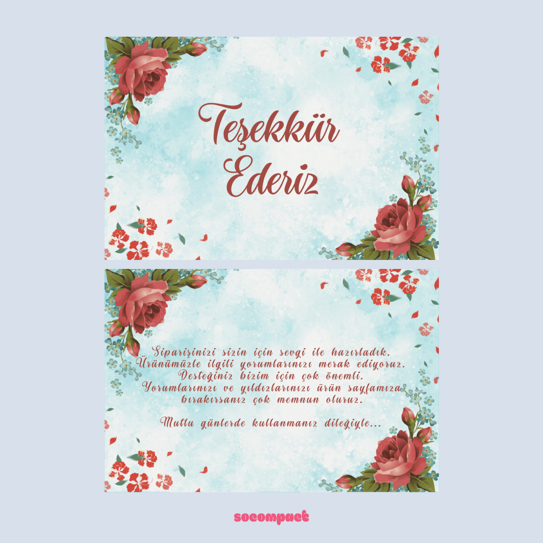 Özel Tasarım Hazır Teşekkür Kartı 19