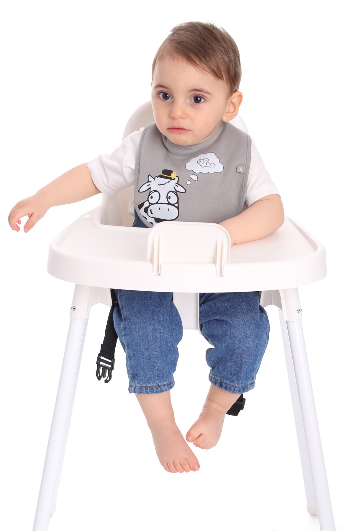 4'lü Bebek Mama Önlüğü - İnek
