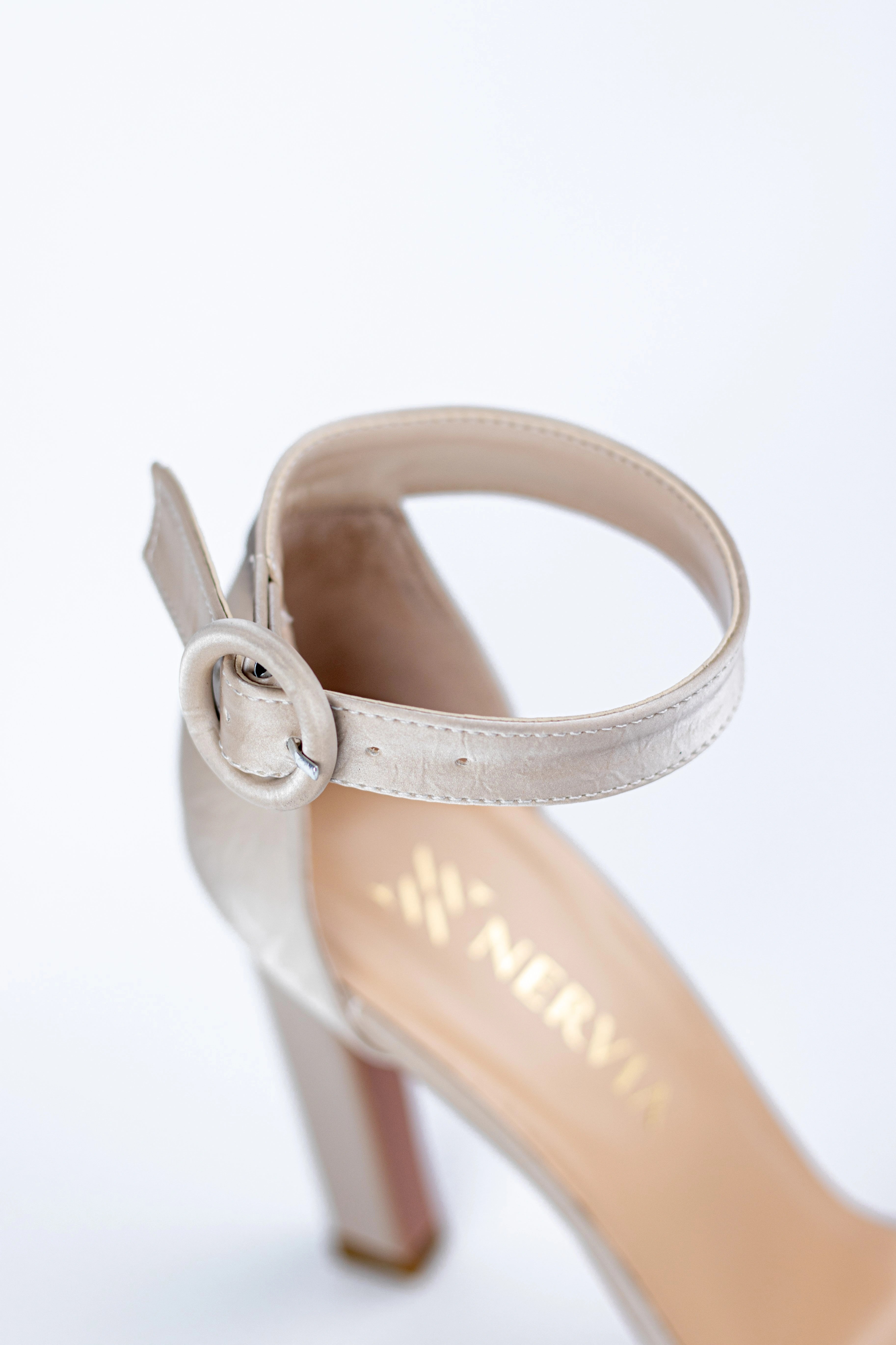 Gold Crinkle Satin Sandals