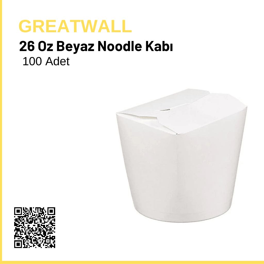 26 Oz Beyaz Noodle Kabı 100 Adet