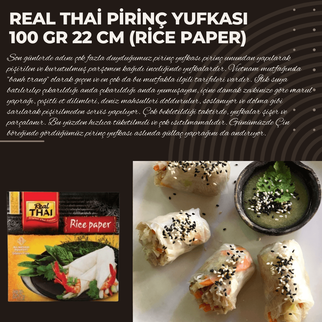 Real Thai Pirinç Yufkası 100 gr 22 cm (Rice Paper)