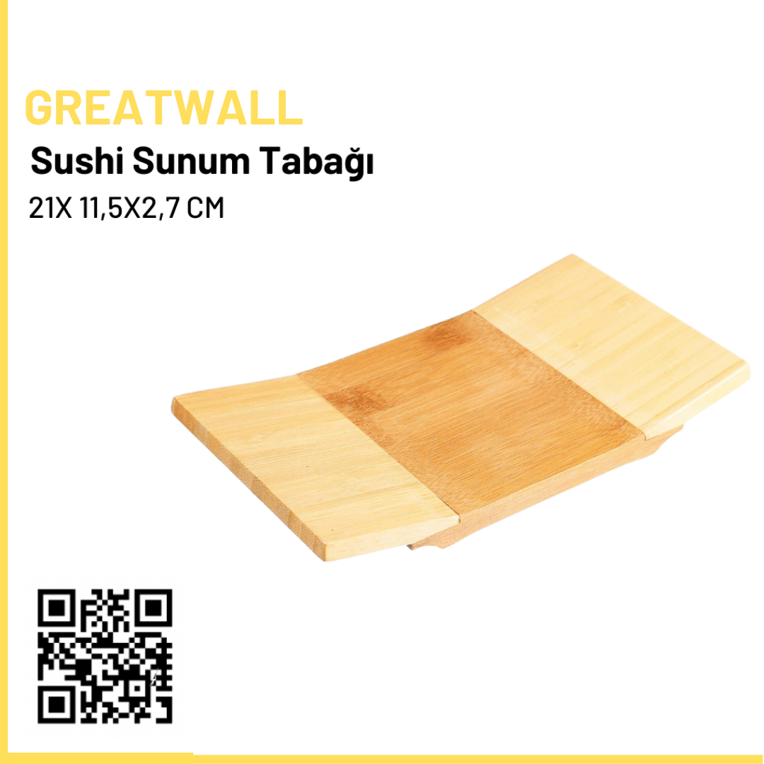 Greatwall Bamboo Sushi Serving Plate 21x11.5x2.7 cm