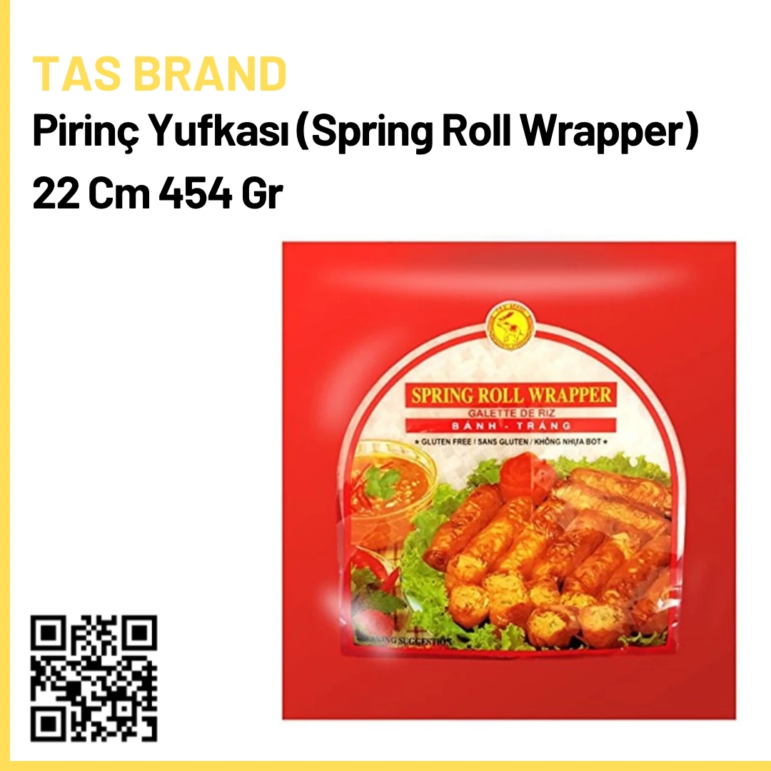 TAS Brand Pirinç Yufkası (Spring Roll Wrapper) 22 Cm 454 Gr