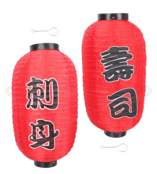 Japon Feneri Sushi Temalı h:50cmd:25cm