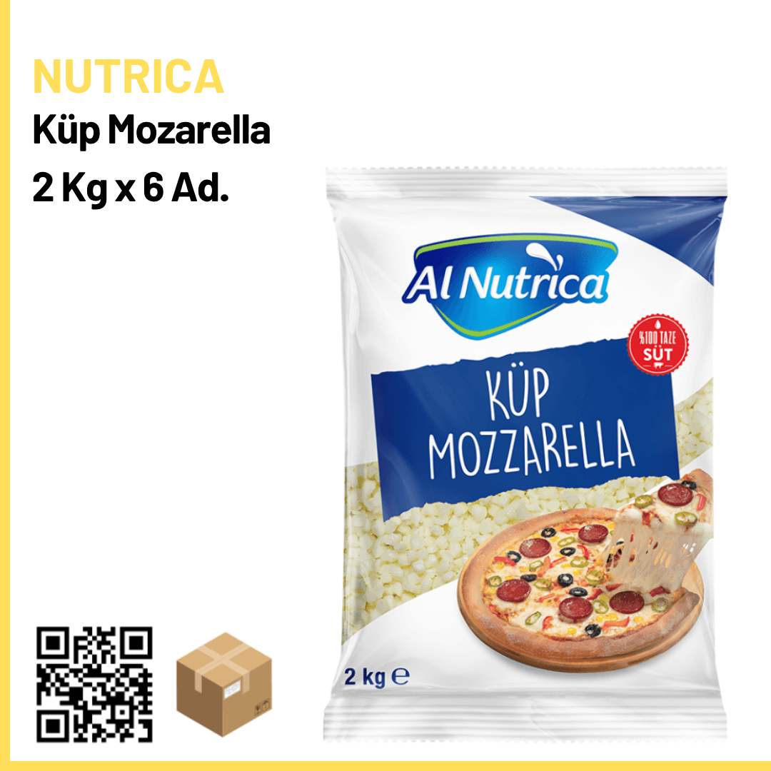 Nutrica Cube Mozzarella 2 Kg x 6 pcs. (Kg: 300₺)